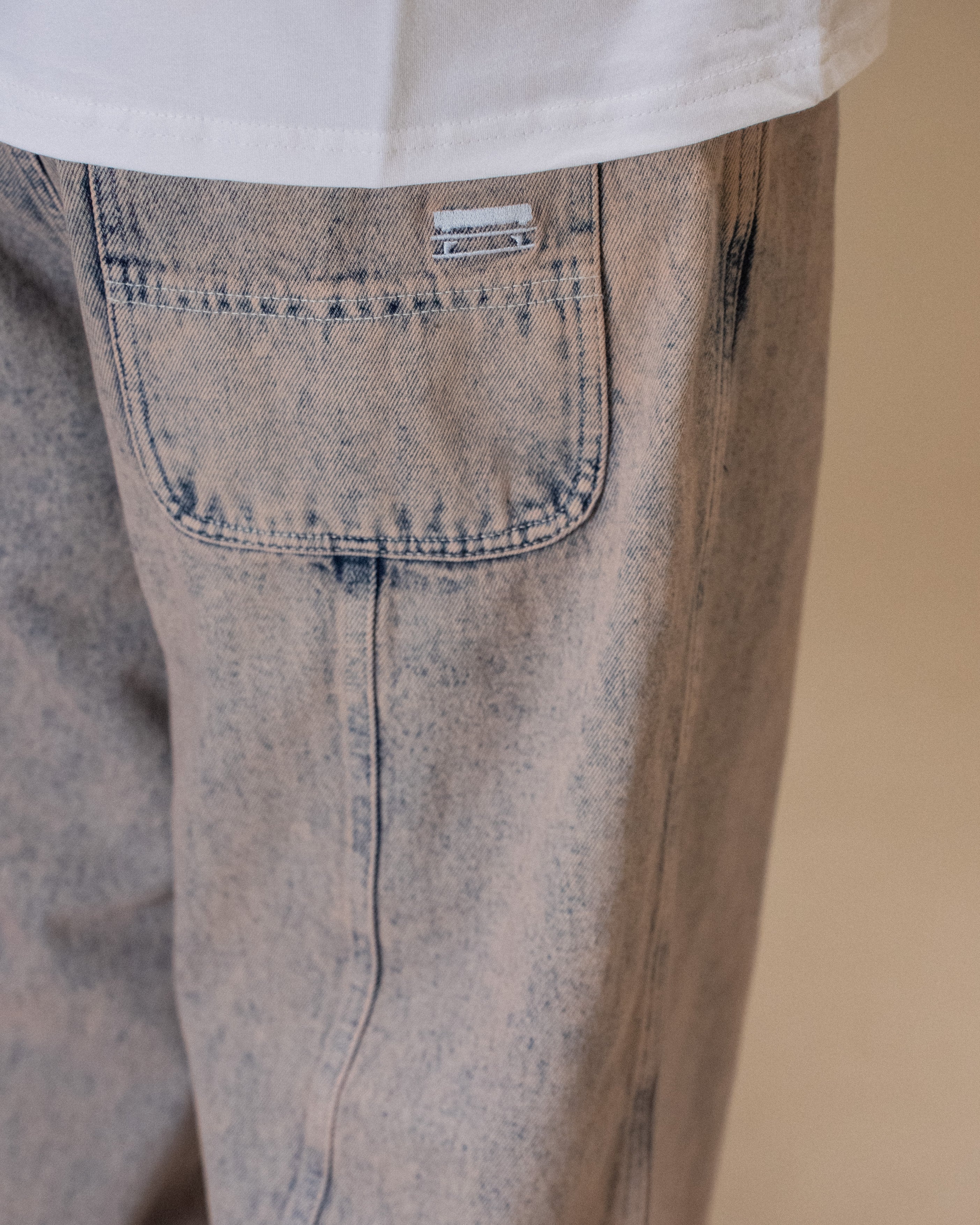 3 STRIPES DYED DENIM BAGGY - GREY - Image 5