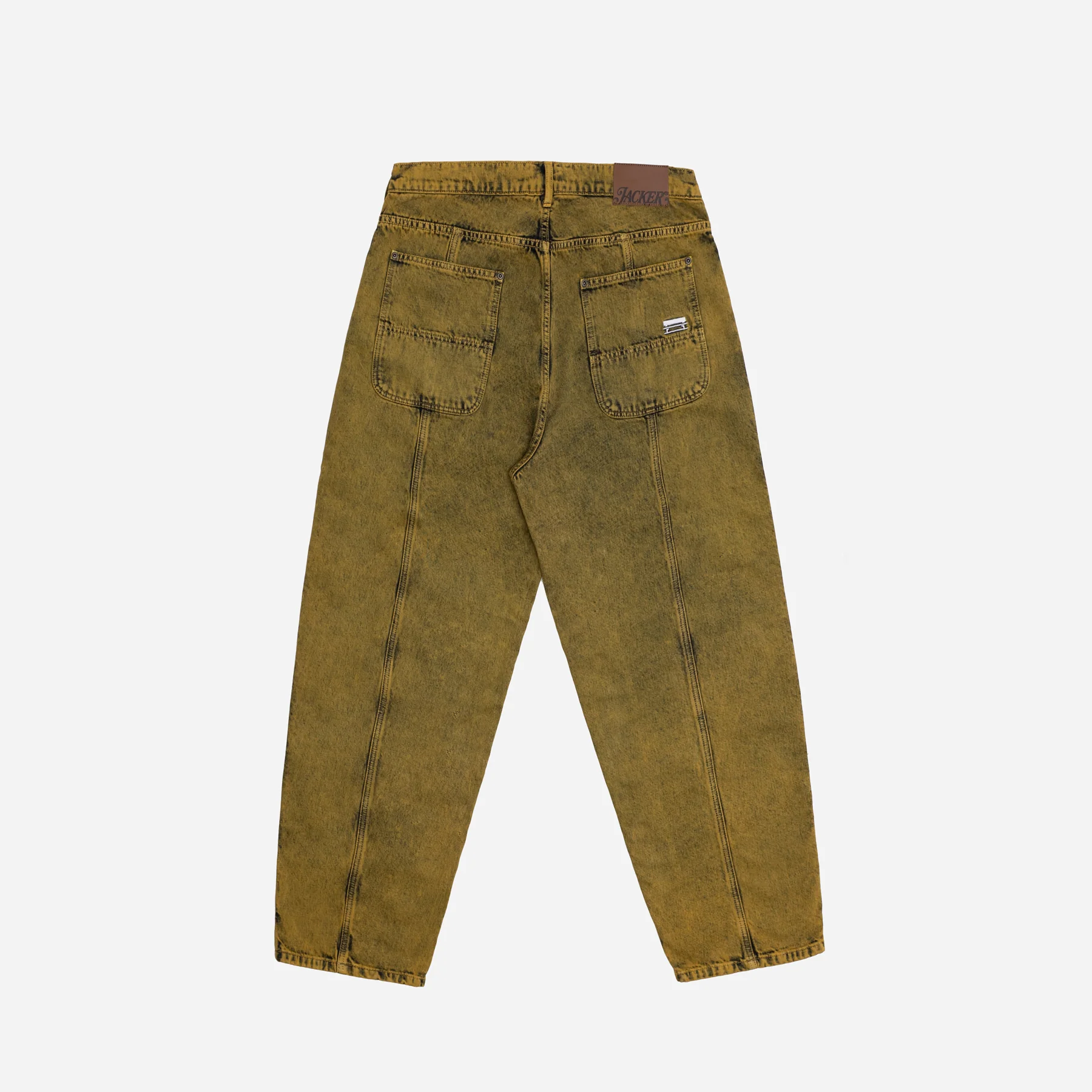 3 STRIPES DYED DENIM BAGGY PANT - YELLOW - Image 3