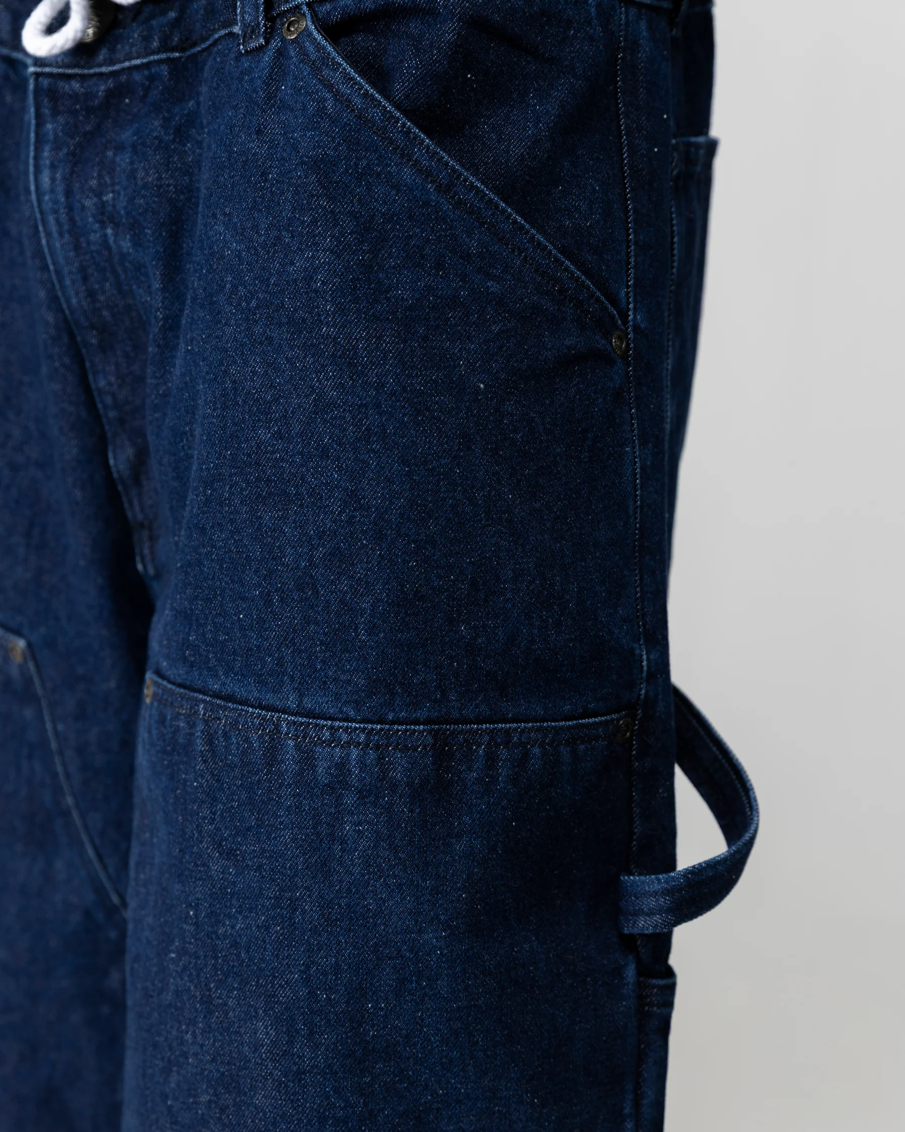 CARPENTER DENIM BAGGY SHORT - BLUE - Image 8