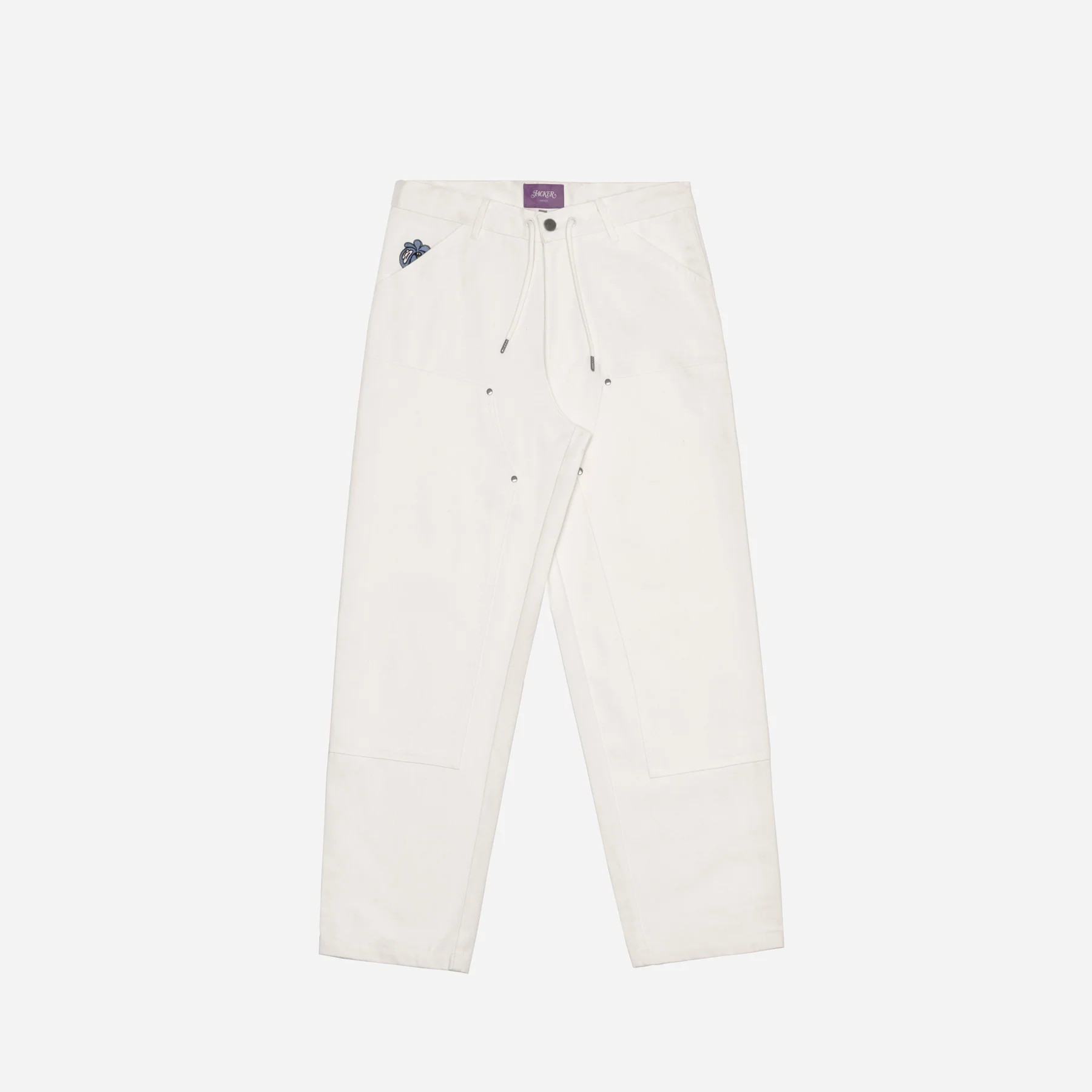 CARPENTER DOUBLE KNEE PANT - WHITE