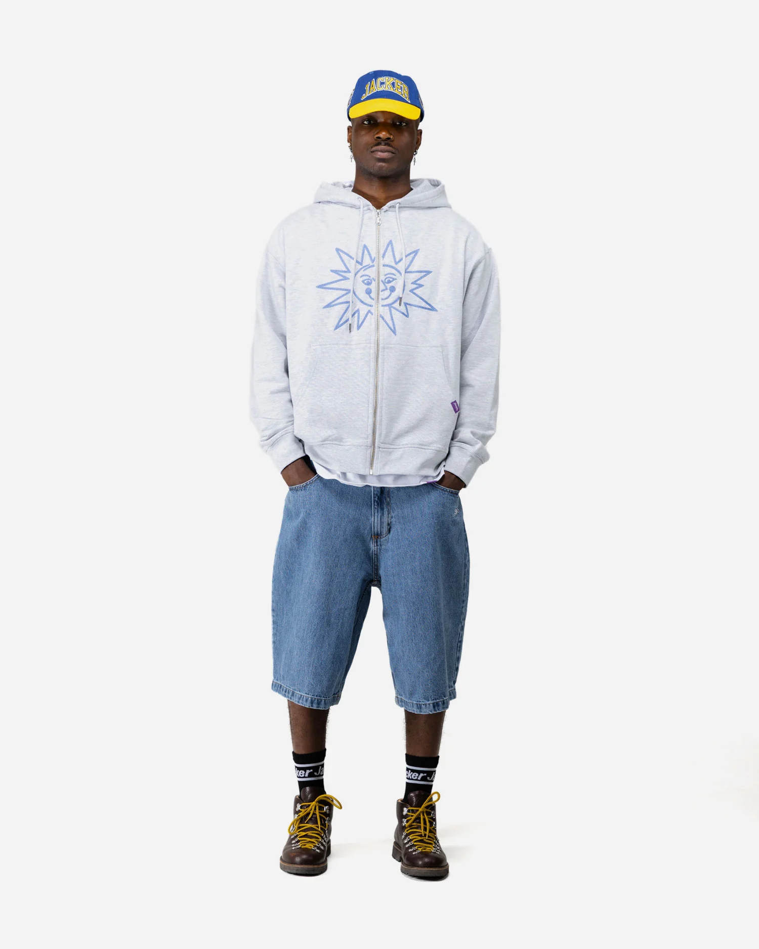 CLASSIC BAGGY DENIM SHORT - BLUE - Image 5