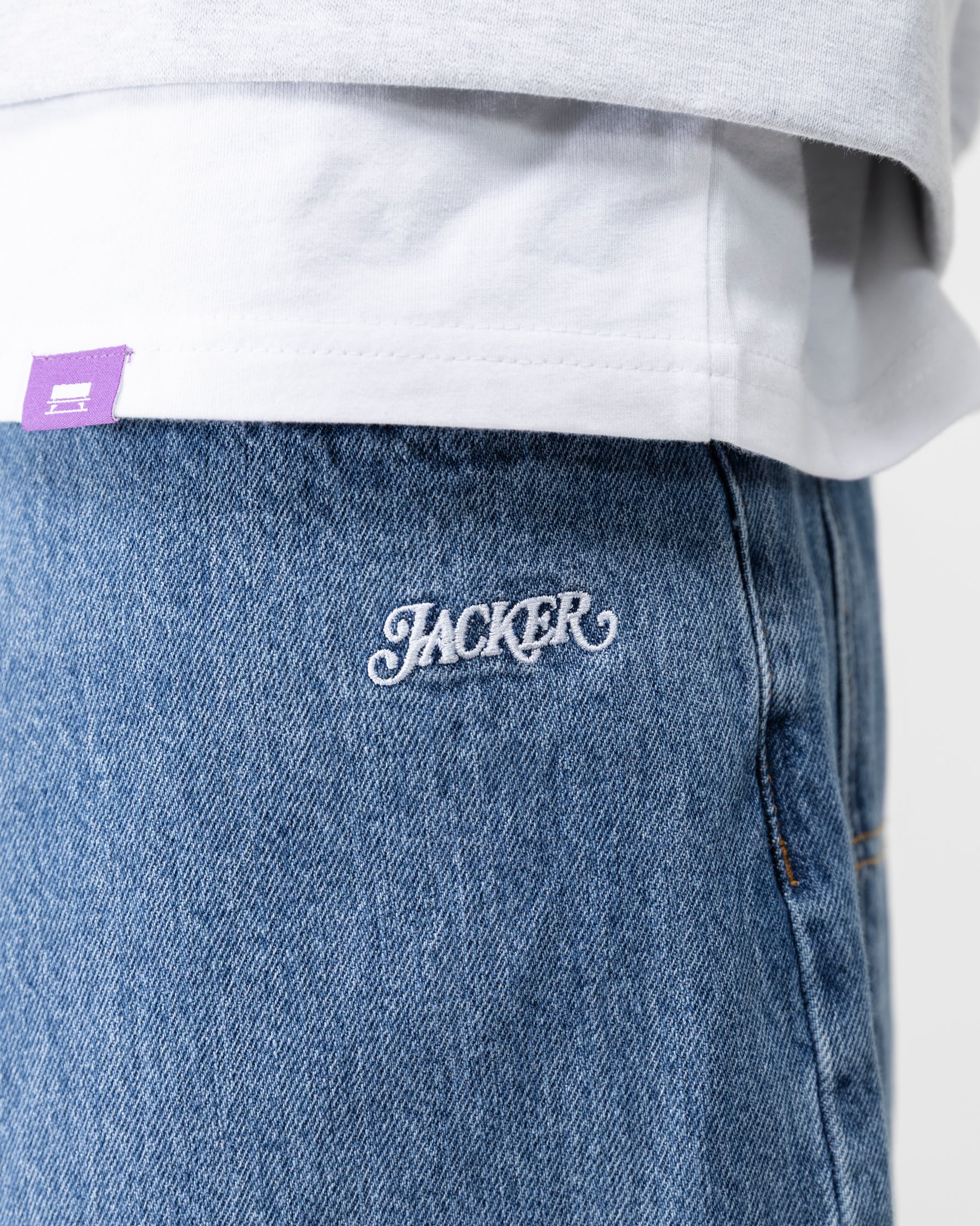 CLASSIC BAGGY DENIM SHORT - BLUE - Image 6