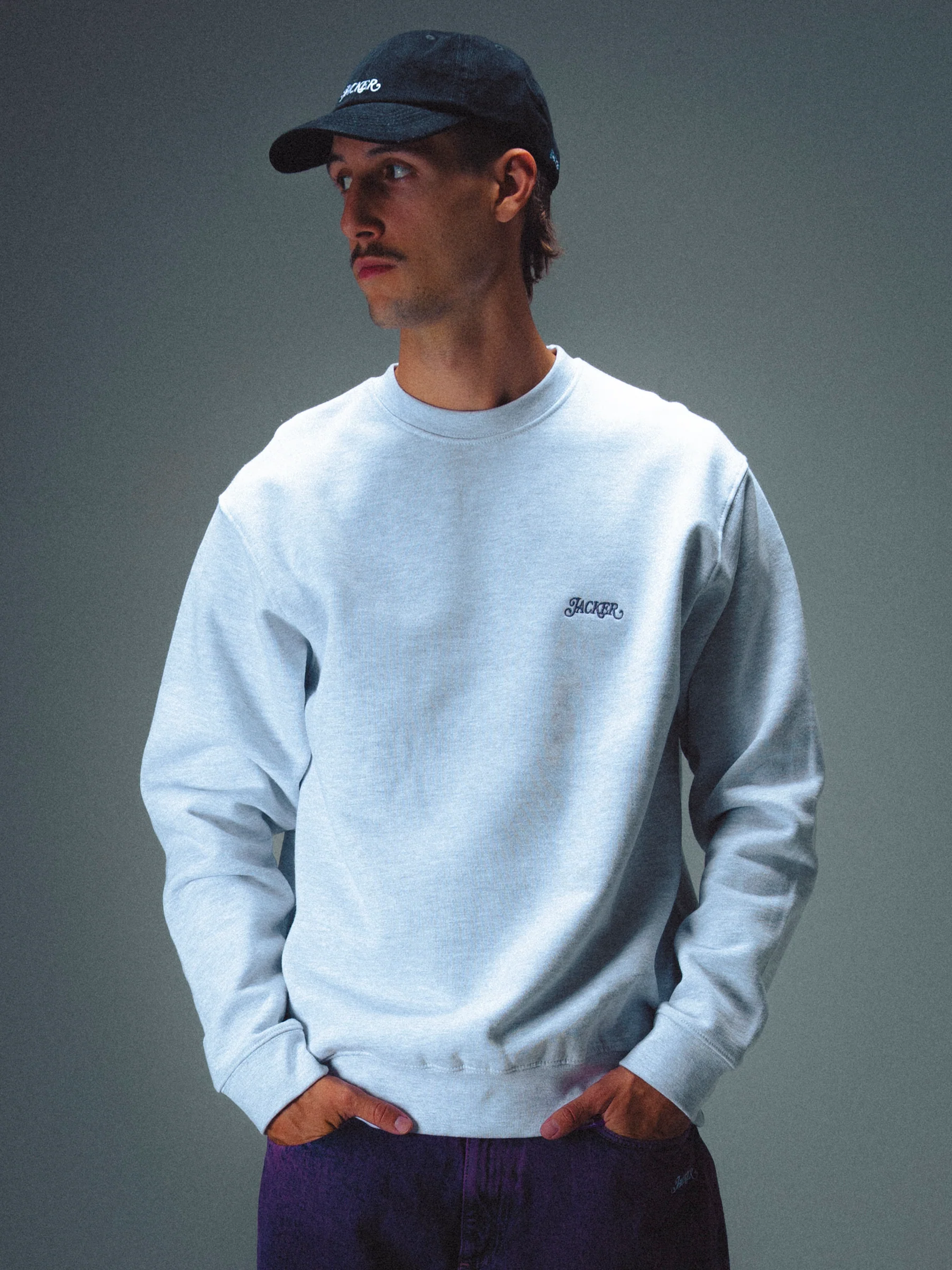 CLASSIC CREWNECK - GREY & PURPLE - Image 2