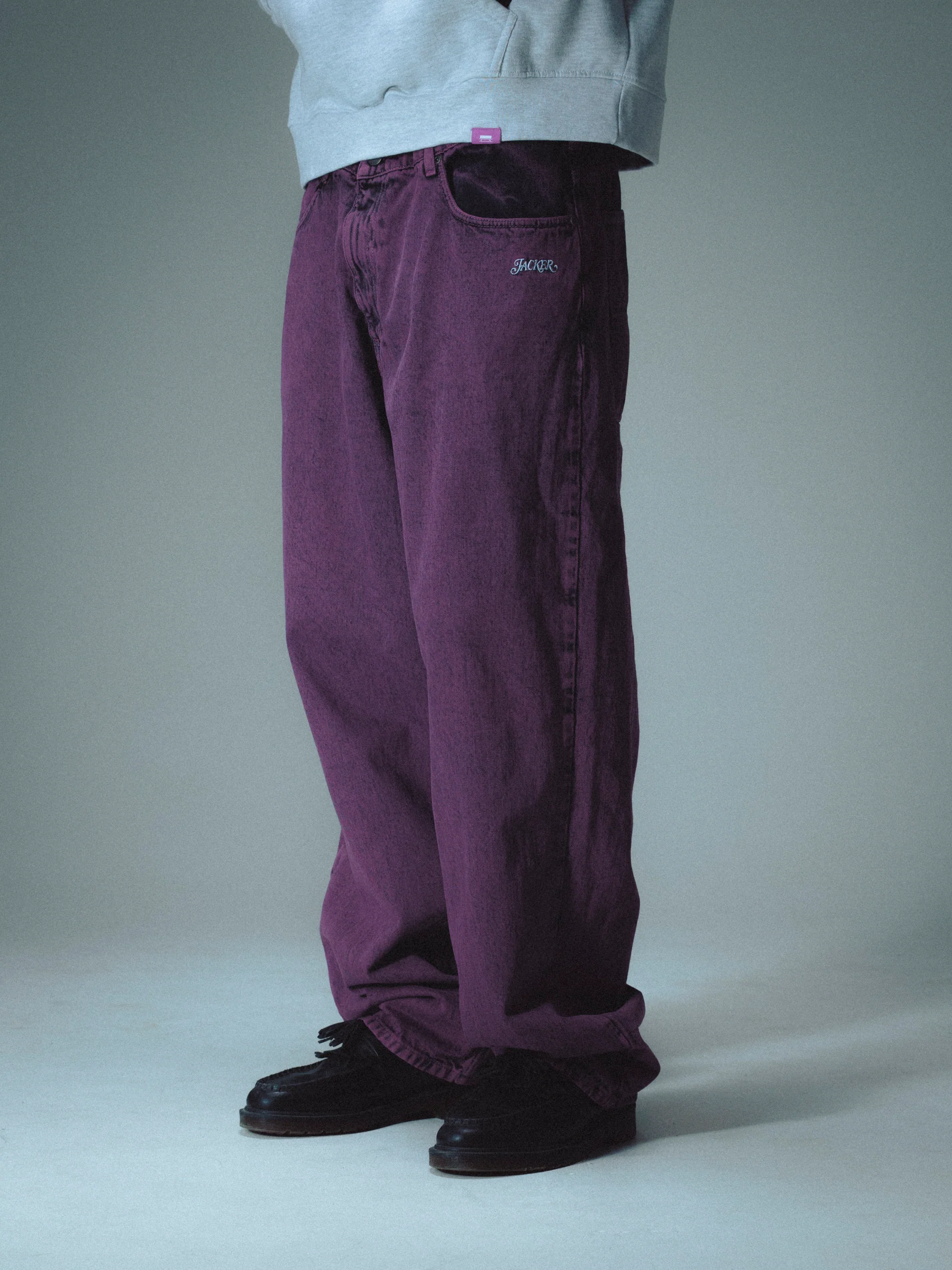 CLASSIC DENIM BAGGY PANT - PURPLE - Image 2