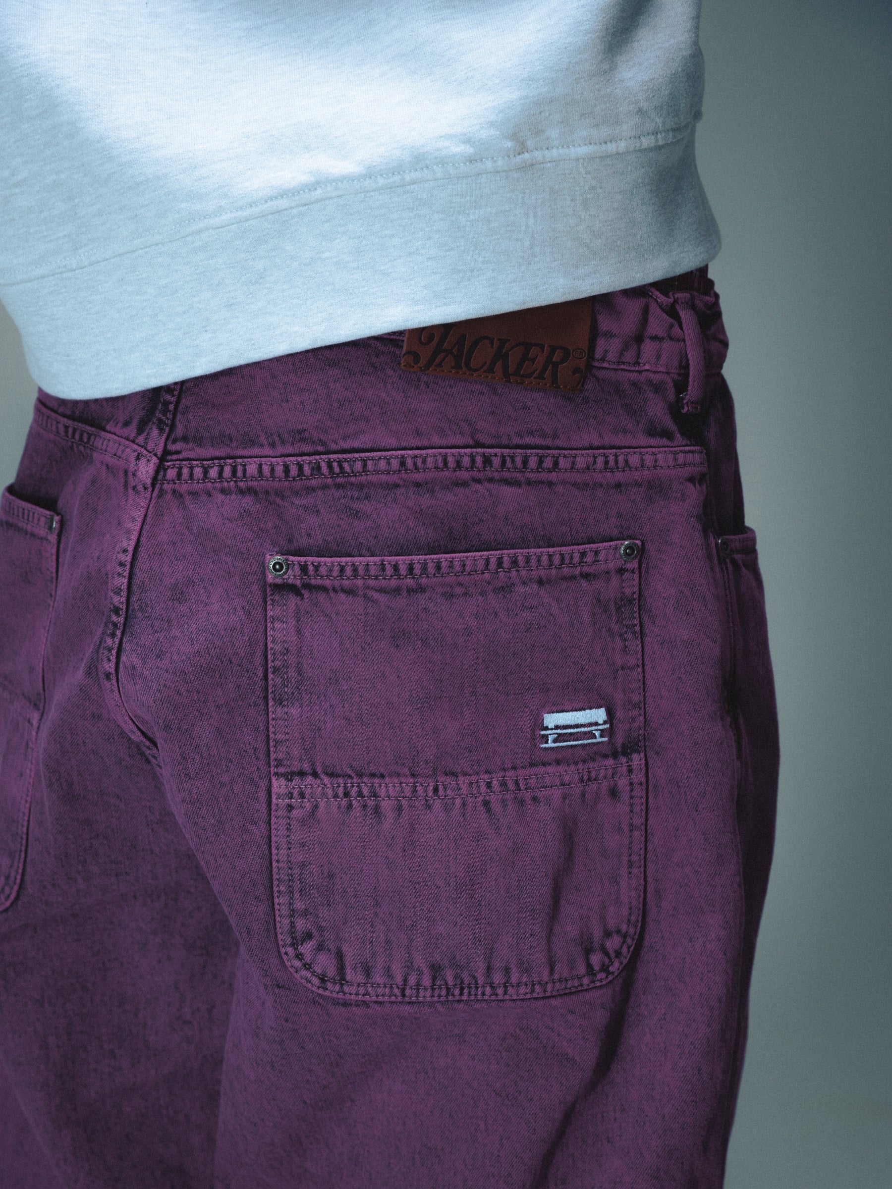 CLASSIC DENIM BAGGY PANT - PURPLE - Image 6