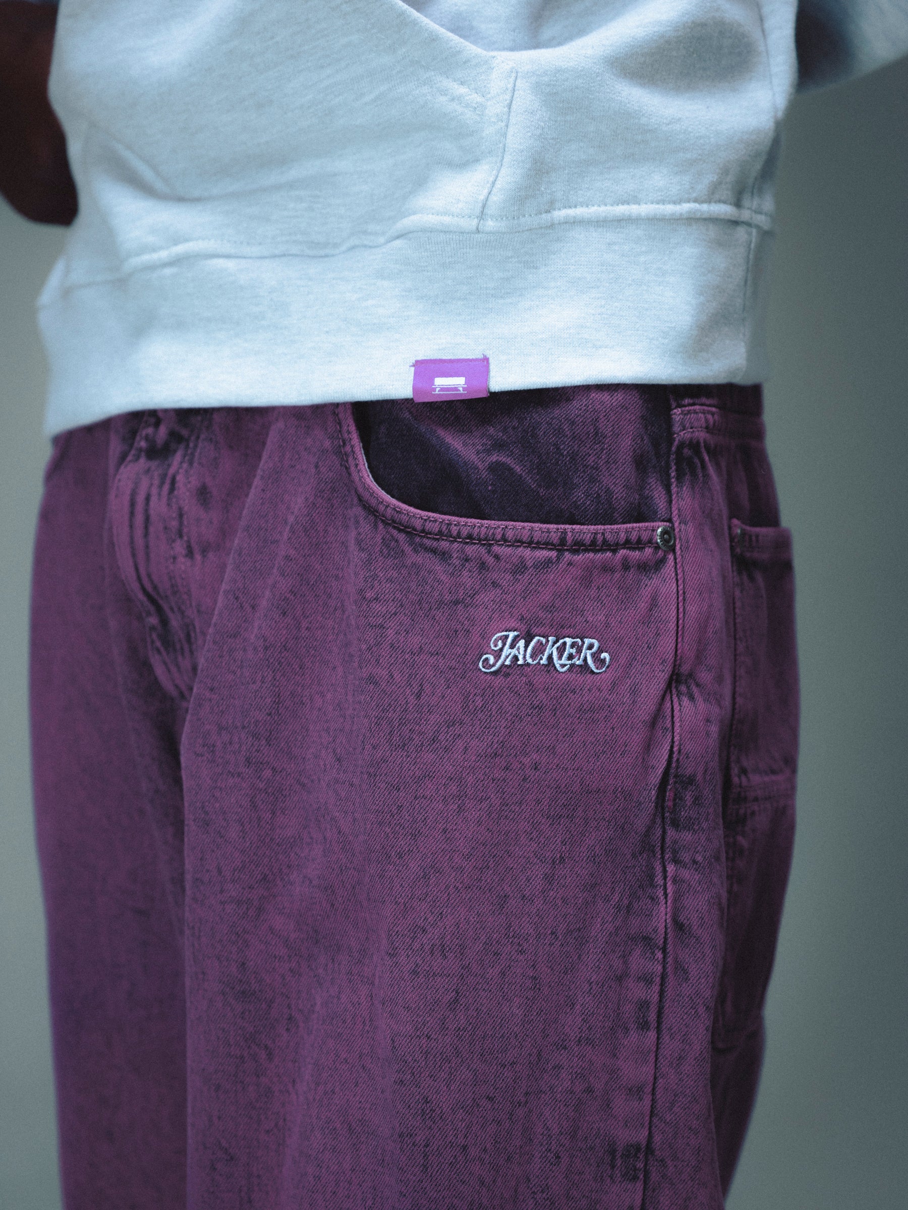 CLASSIC DENIM BAGGY PANT - PURPLE - Image 7