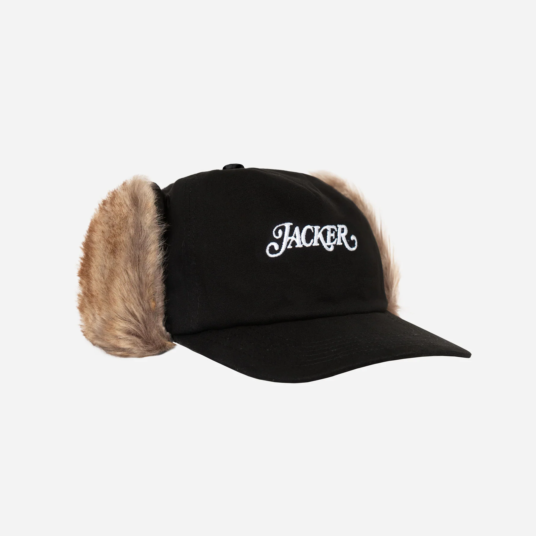 CLASSIC FLAP EAR SNAPBACK 5 PANEL CAP - BLACK