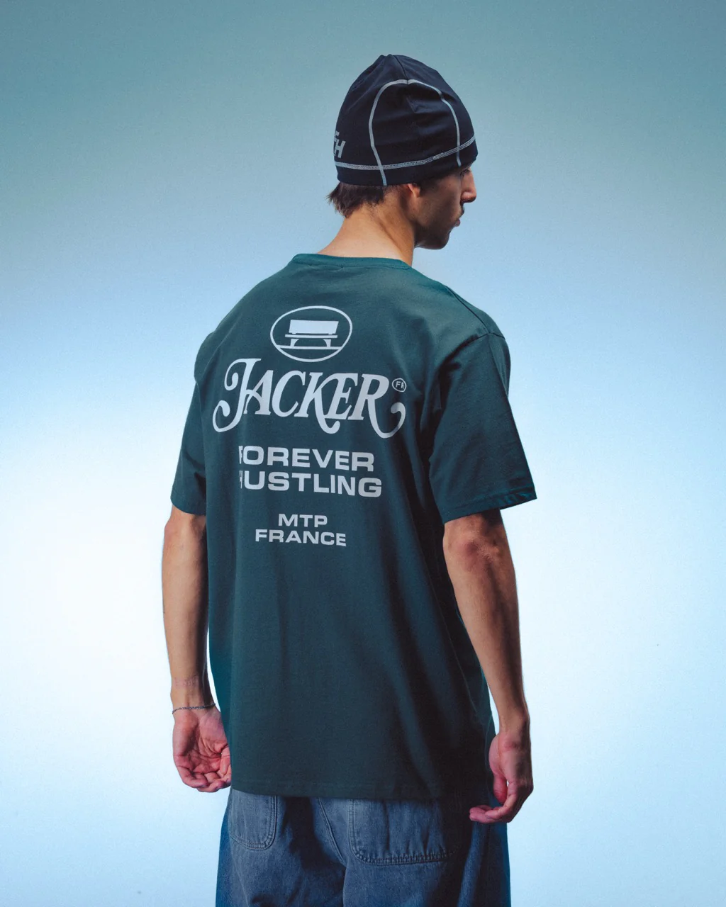COLLECTIVE T-SHIRT - GREEN & WHITE - Image 2