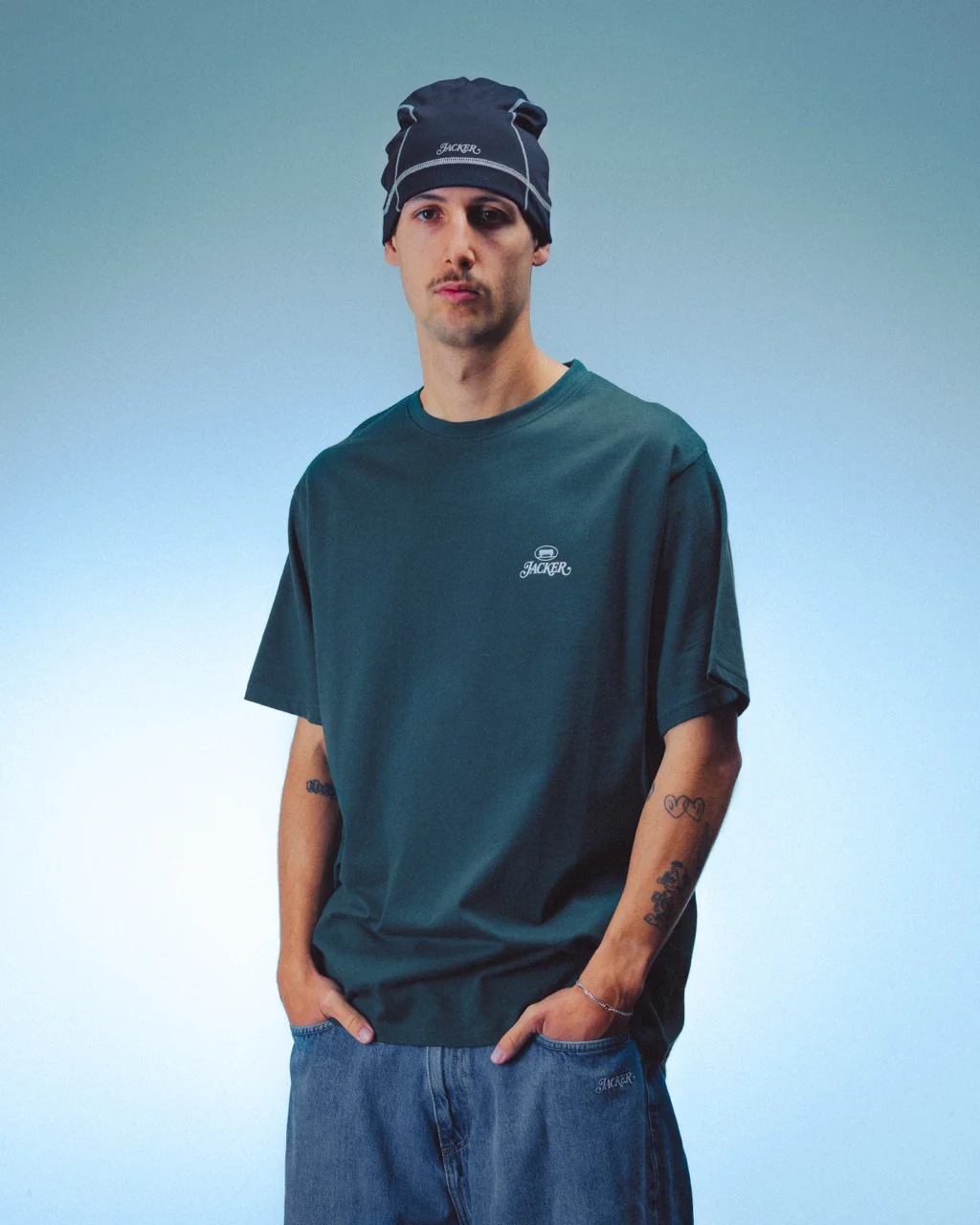 COLLECTIVE T-SHIRT - GREEN & WHITE - Image 4