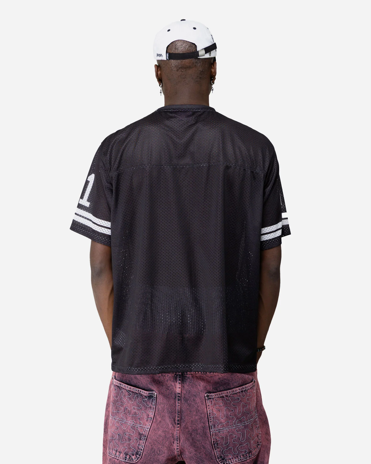 COLLEGE MESH JERSEY - BLACK - Image 4
