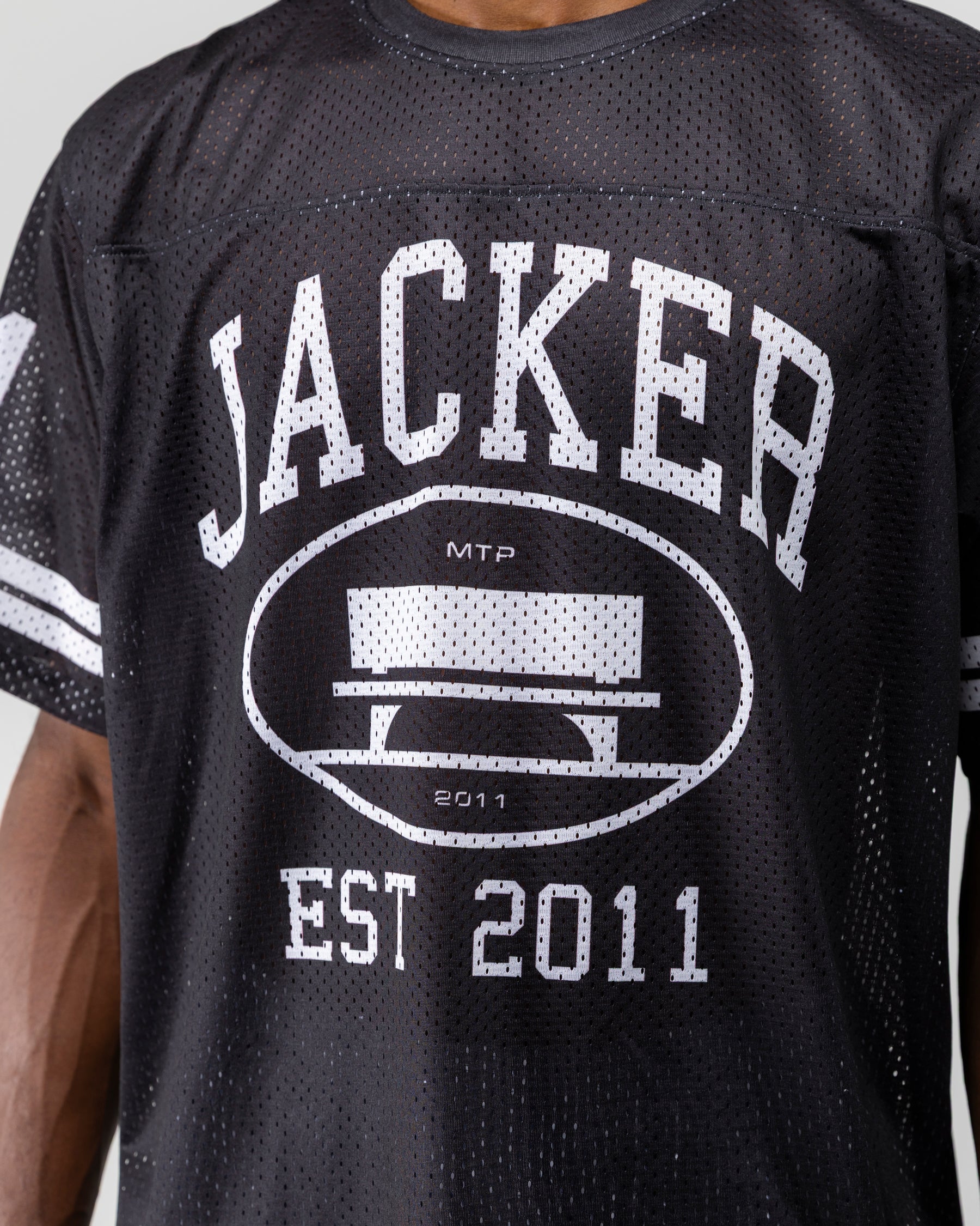 COLLEGE MESH JERSEY - BLACK - Image 6
