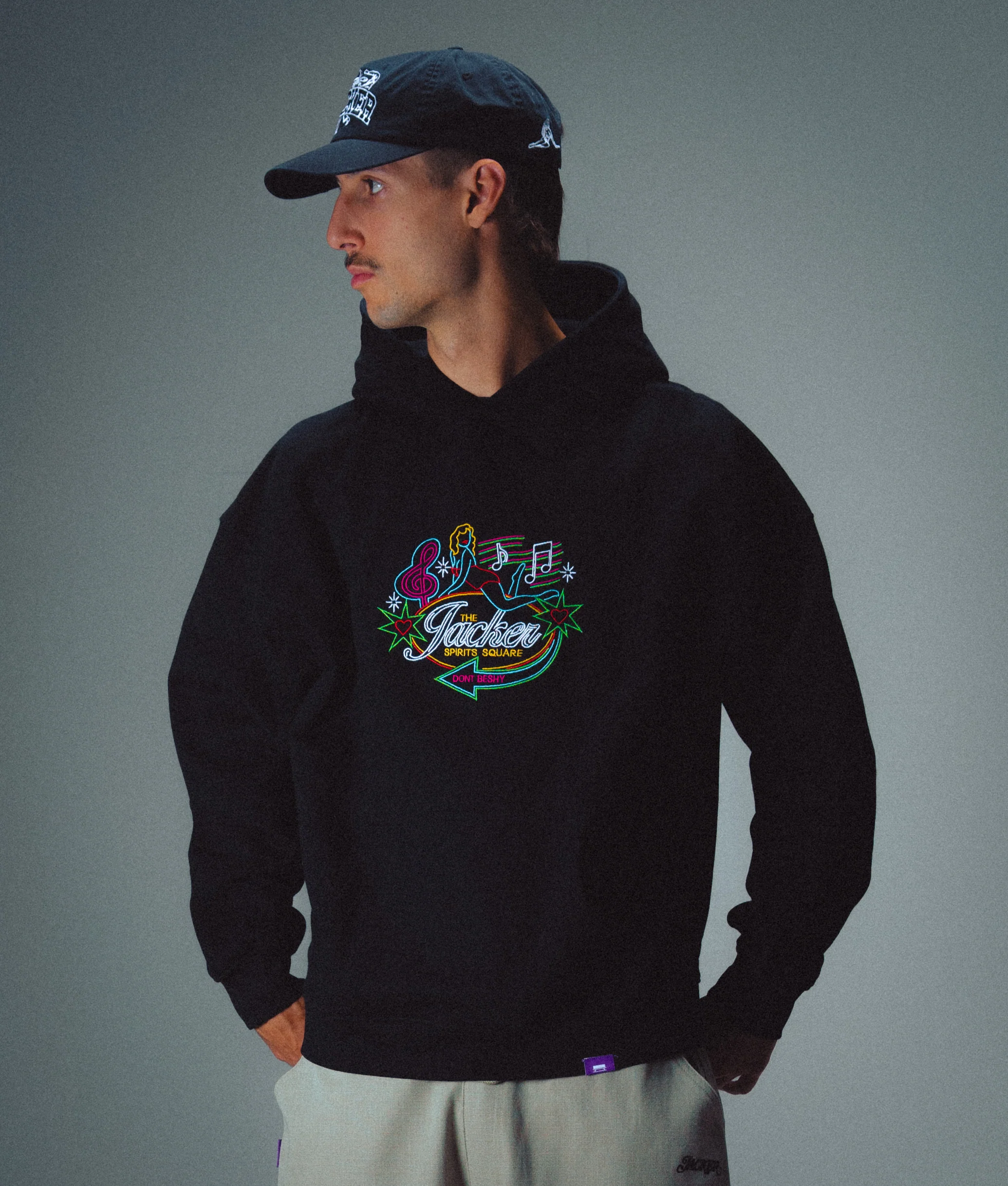 DON'T BE SHY EMBRODERY HOODIE - BLACK - Image 2
