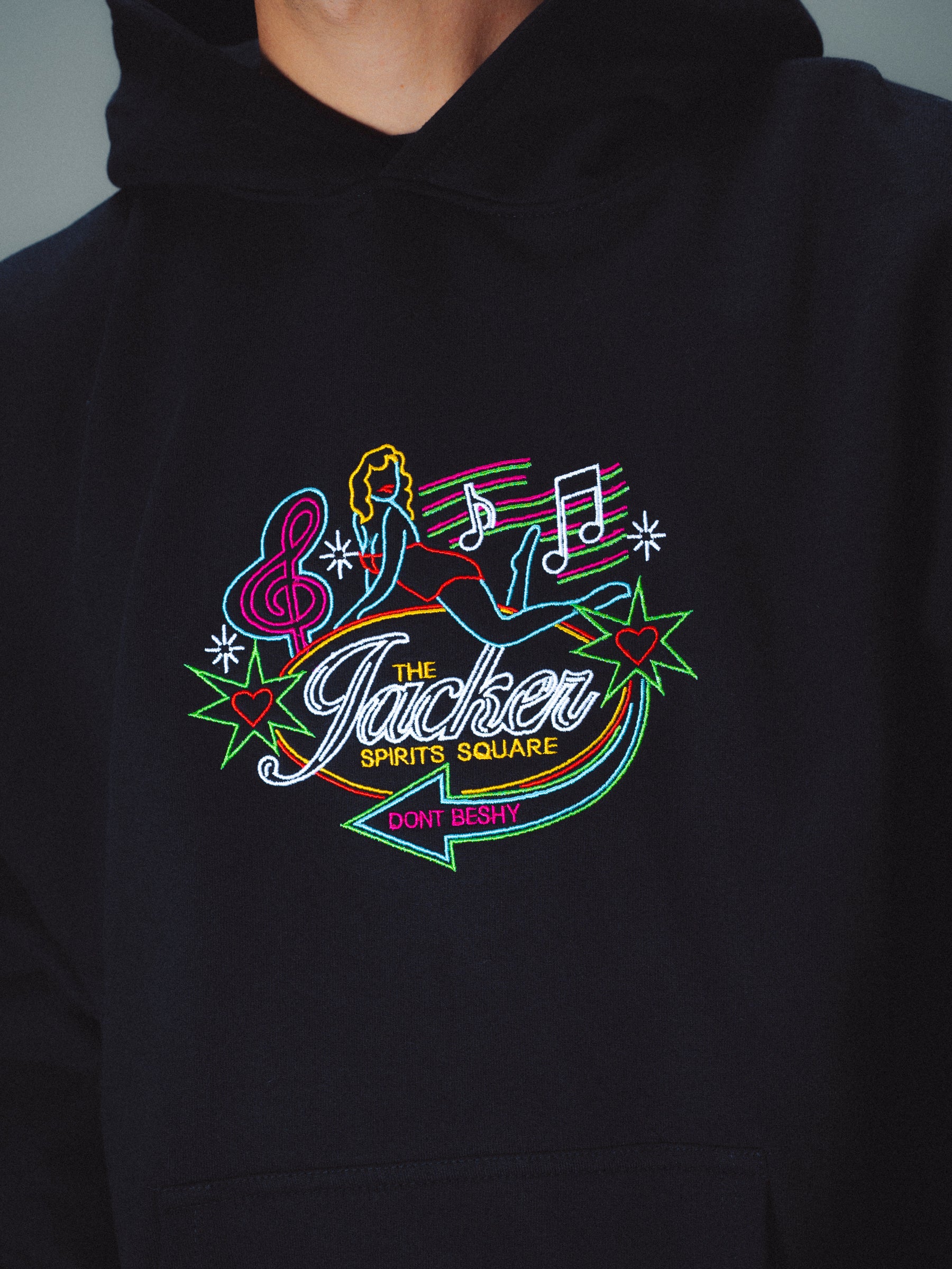 DON'T BE SHY EMBRODERY HOODIE - BLACK - Image 4