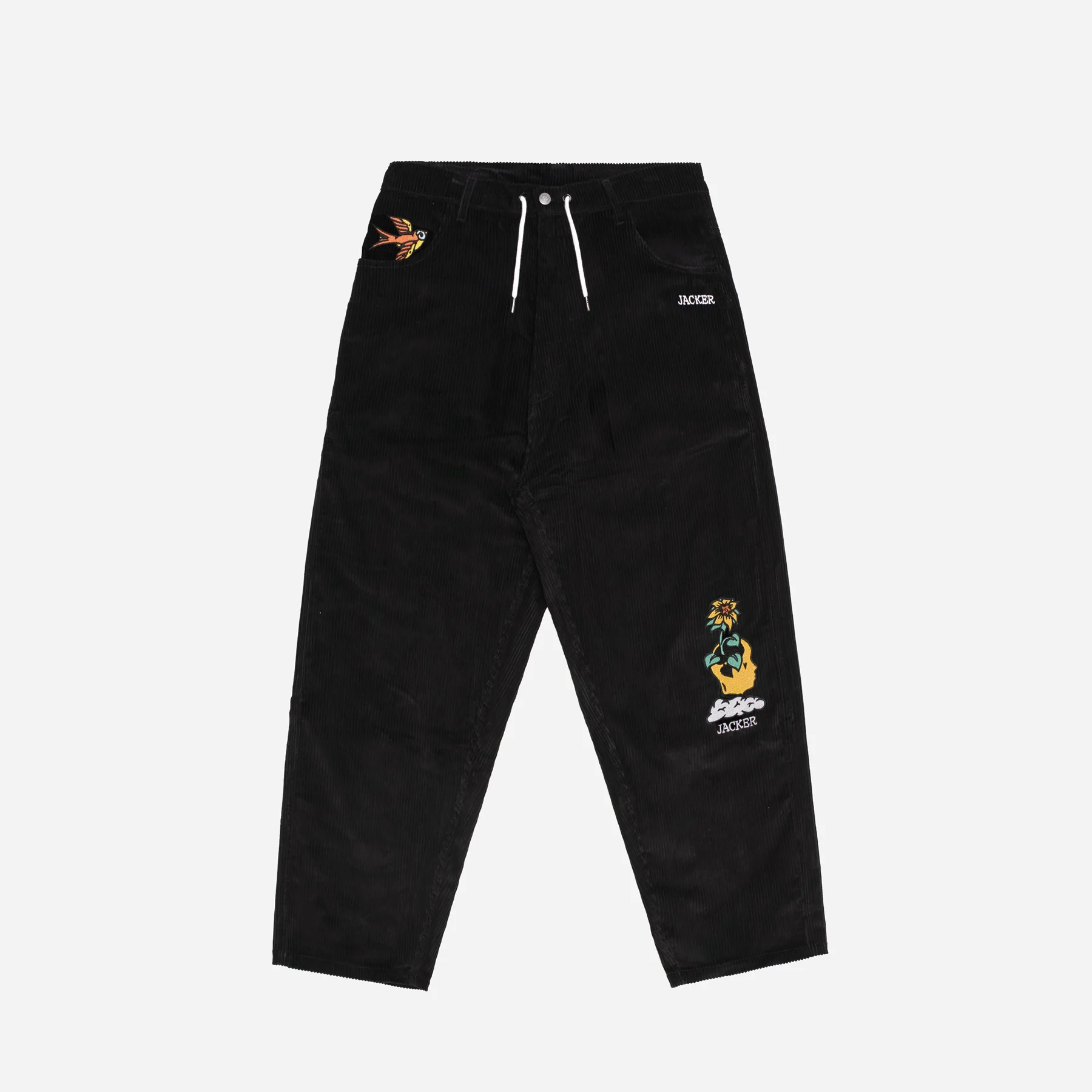 DREAM MAZE CORDUROY BAGGY PANT - BLACK