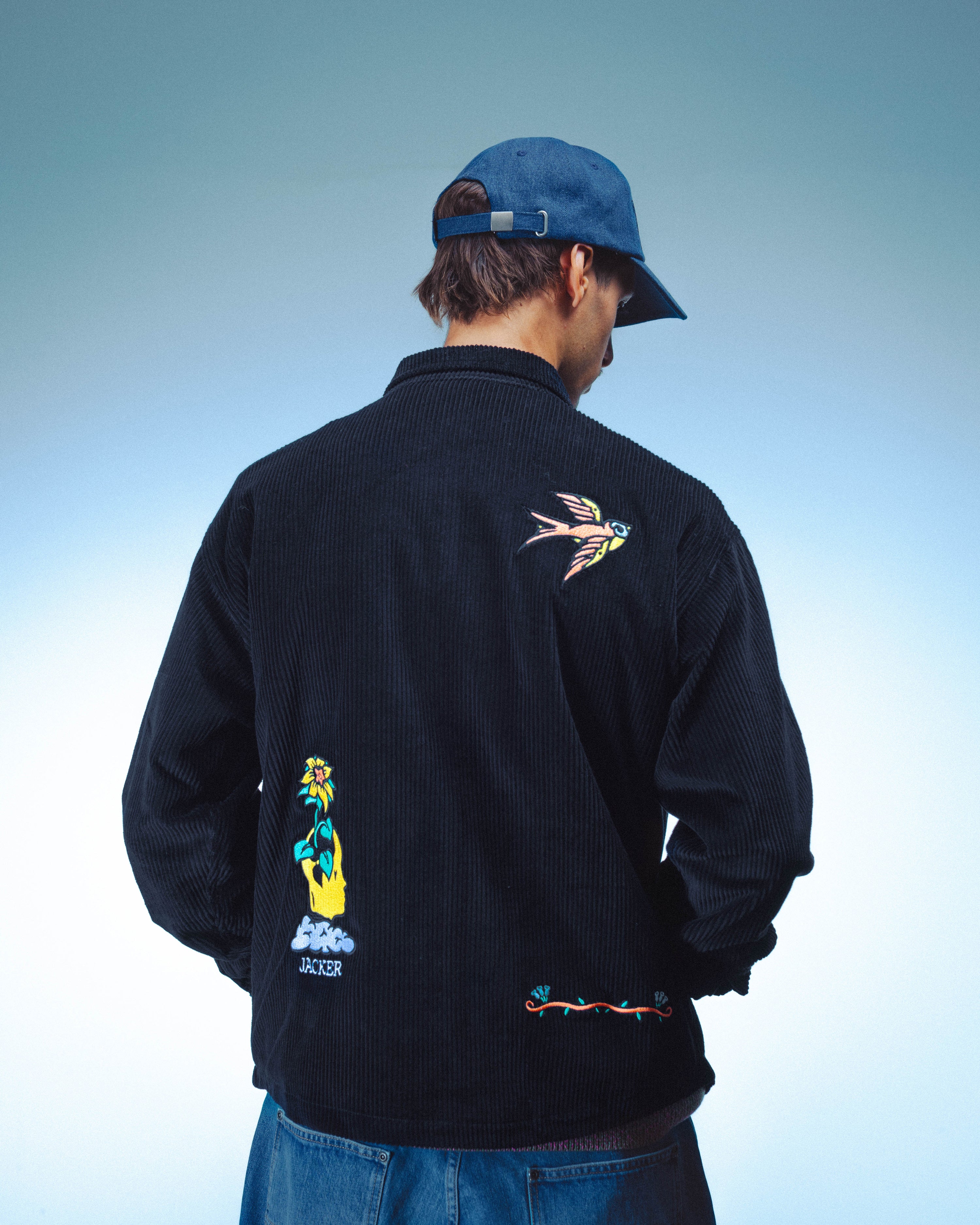 DREAM MAZE CORDUROY OVERSHIRT - BLACK - Image 4