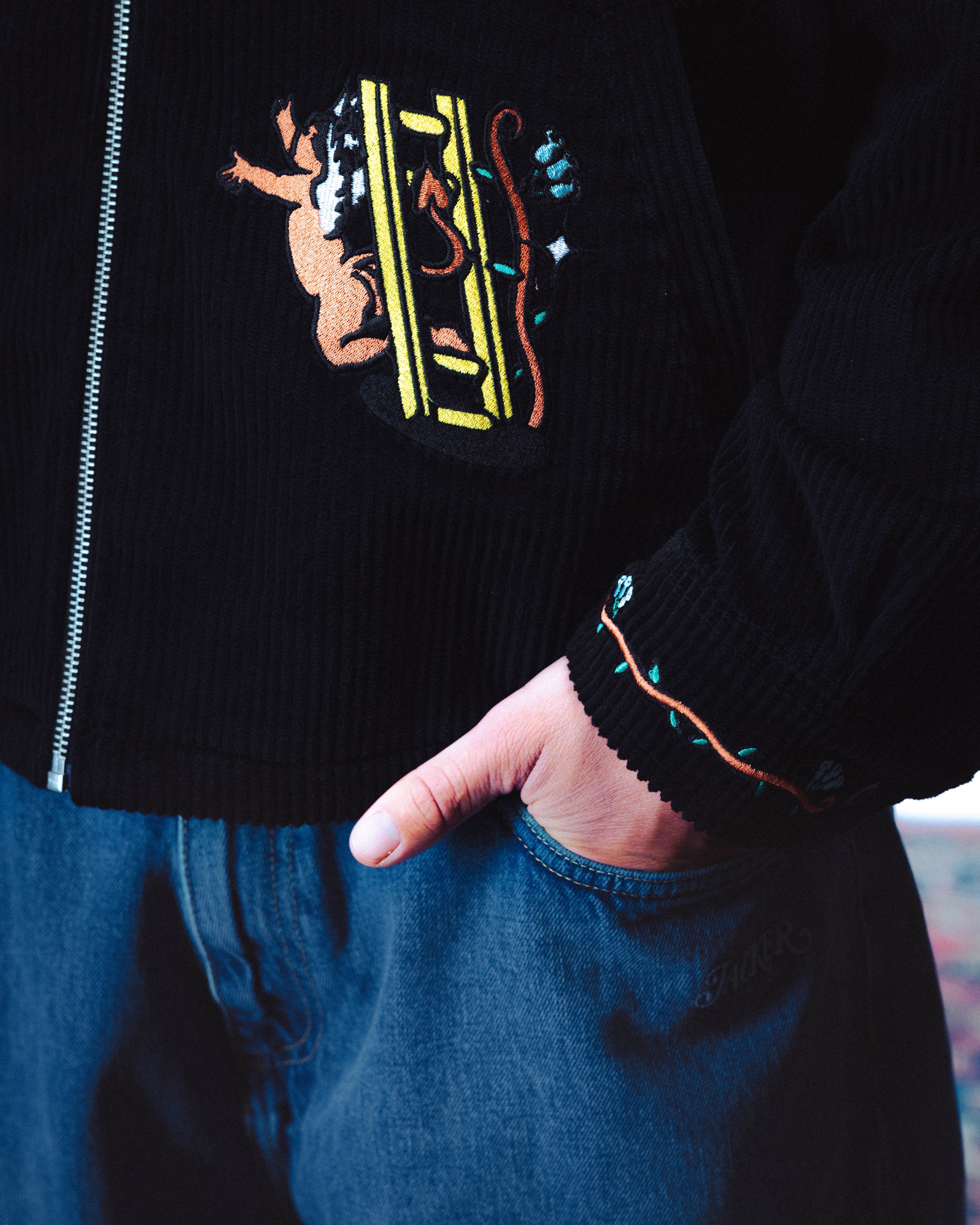 DREAM MAZE CORDUROY OVERSHIRT - BLACK - Image 8