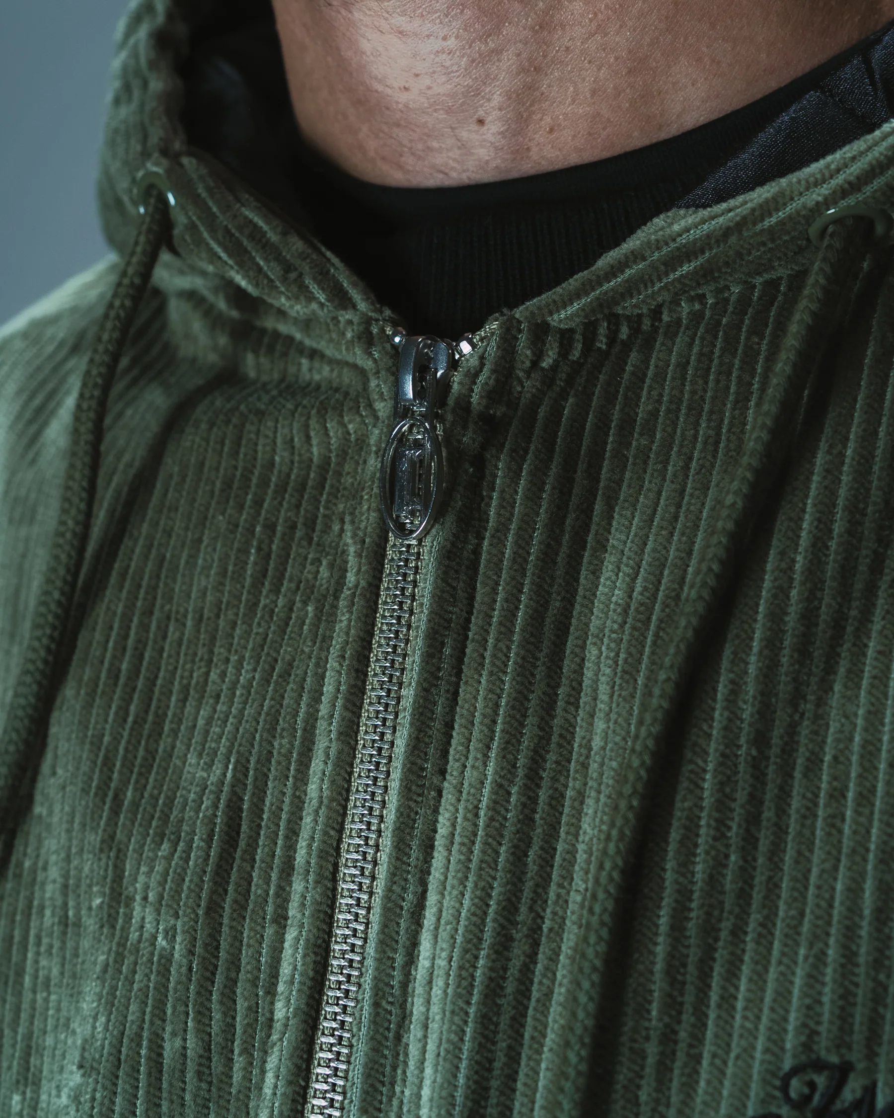 HOOD CORDUROY JACKET - GREEN - Image 5