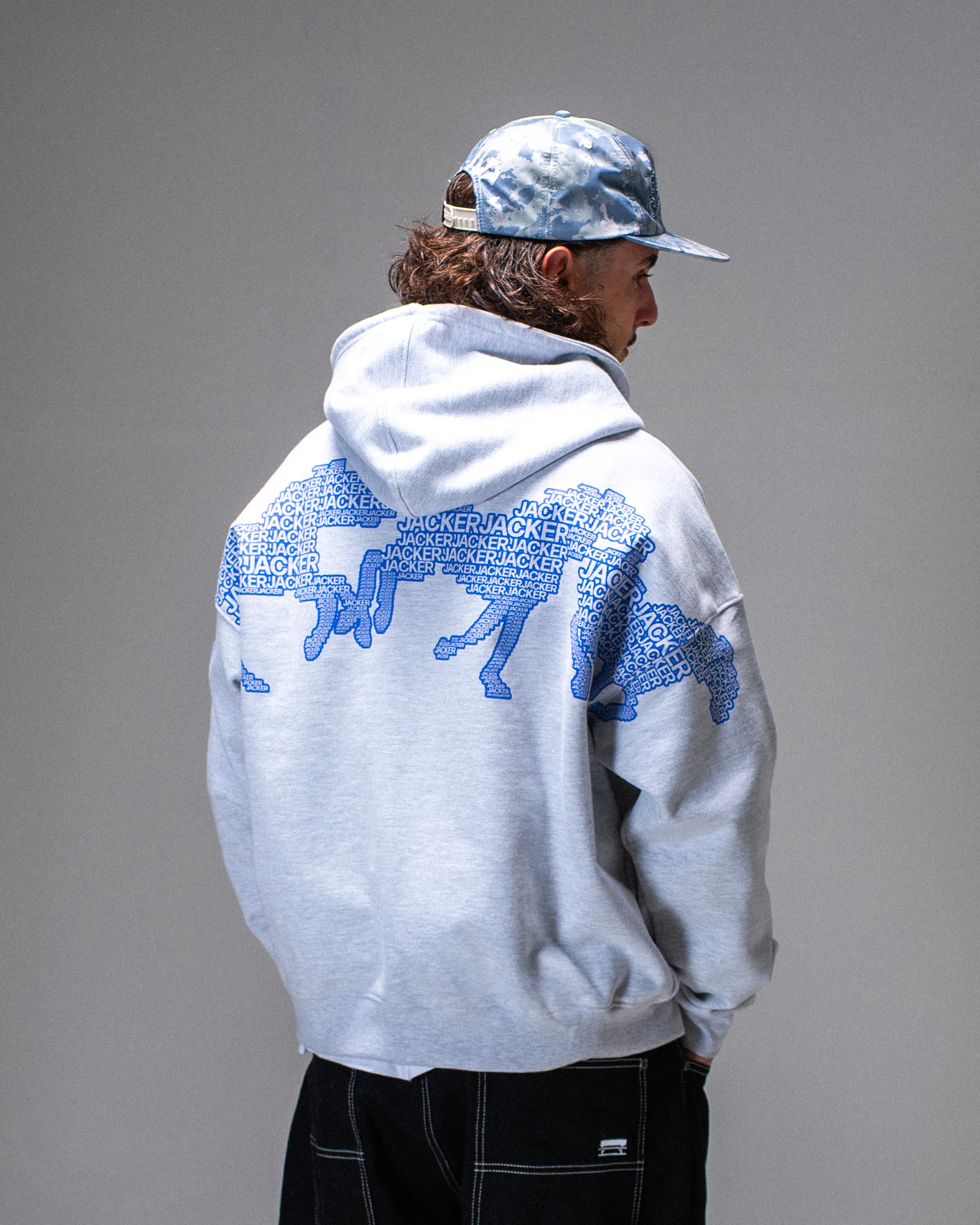 HORSE POWER ZIP HOODIE GREY - Image 2