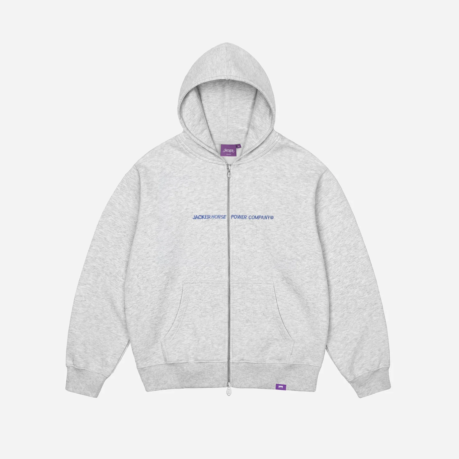 HORSE POWER ZIP HOODIE GREY - Image 3