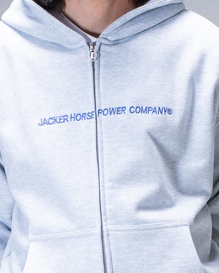 HORSE POWER ZIP HOODIE GREY - Image 5