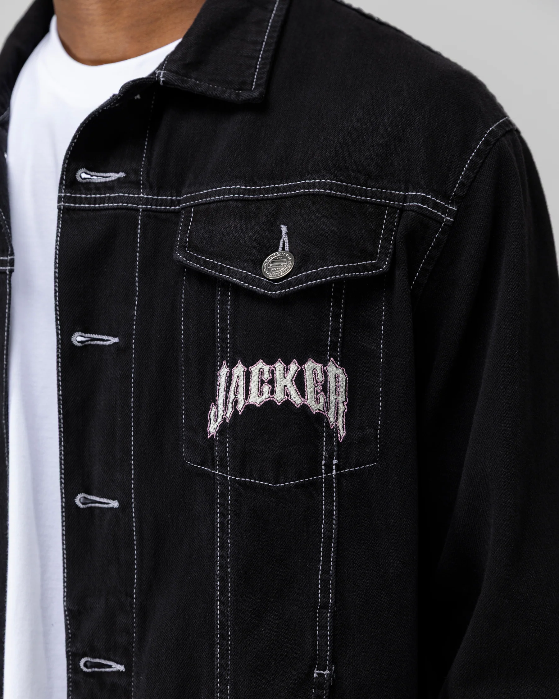 INFERNO DENIM JACKET - BLACK - Image 6