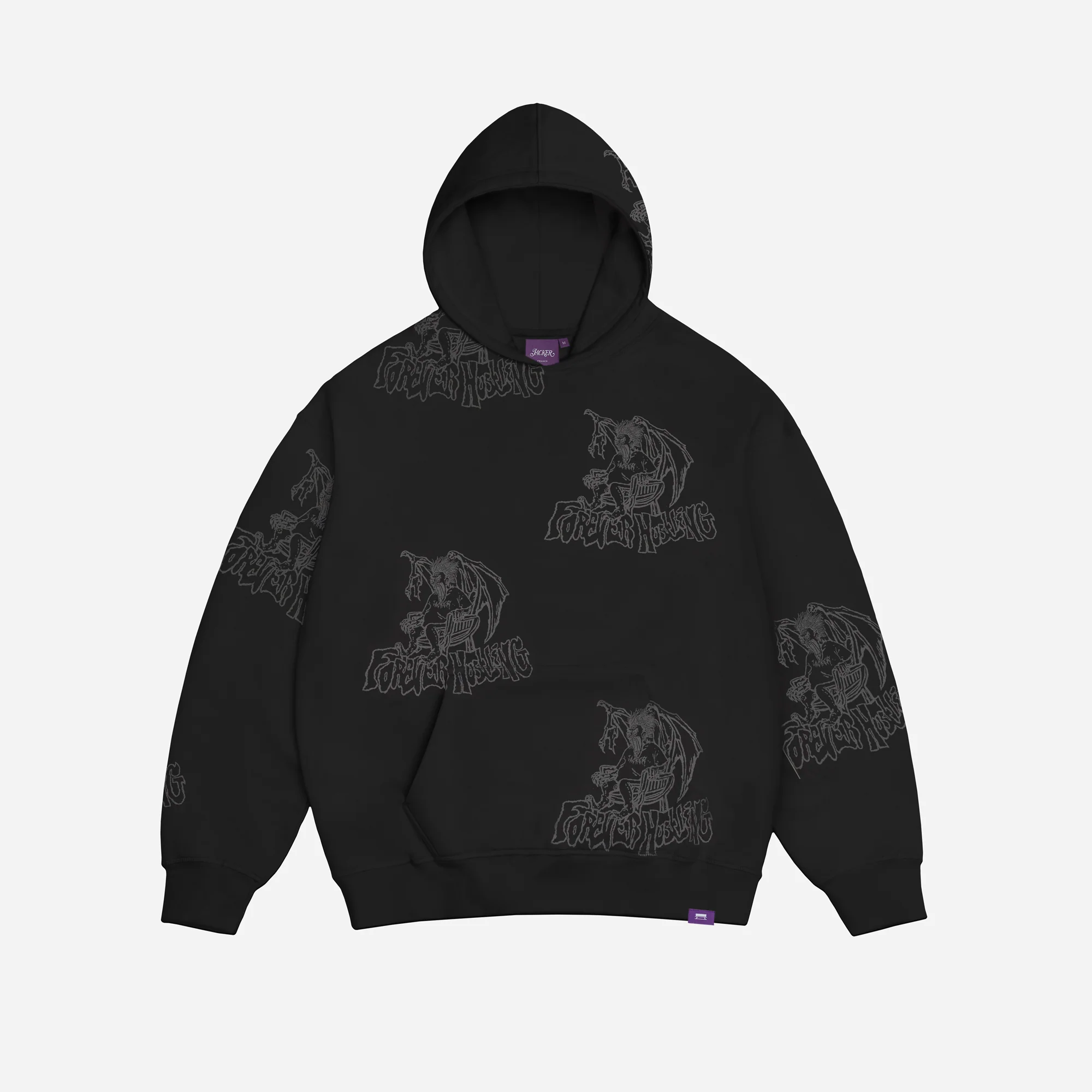 KAREN WASHED HOODIE - BLACK
