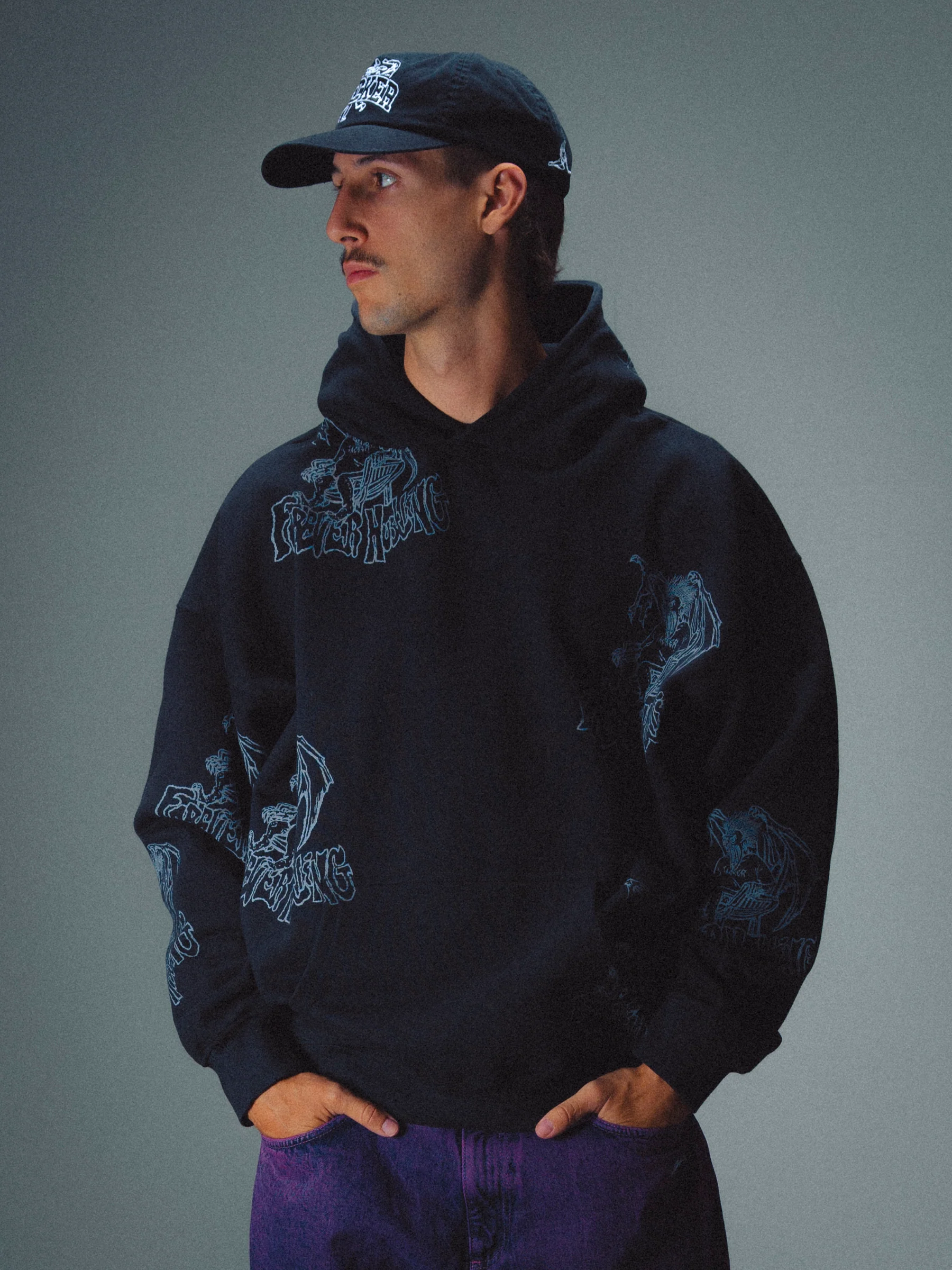 KAREN WASHED HOODIE - BLACK - Image 2