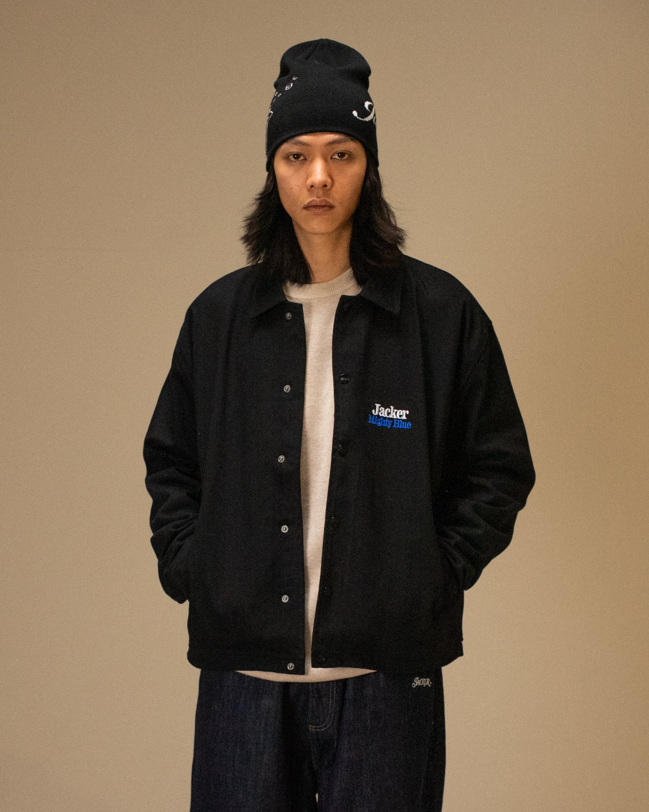 MIGHTY BLUE COACH JACKET - BLACK - Image 4