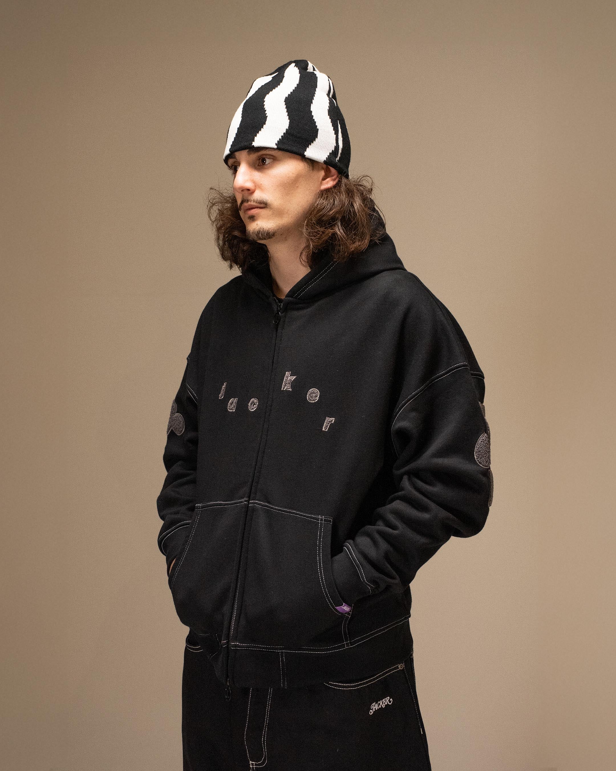 MIRROR MAZE HOODIE ZIP - BLACK - Image 4