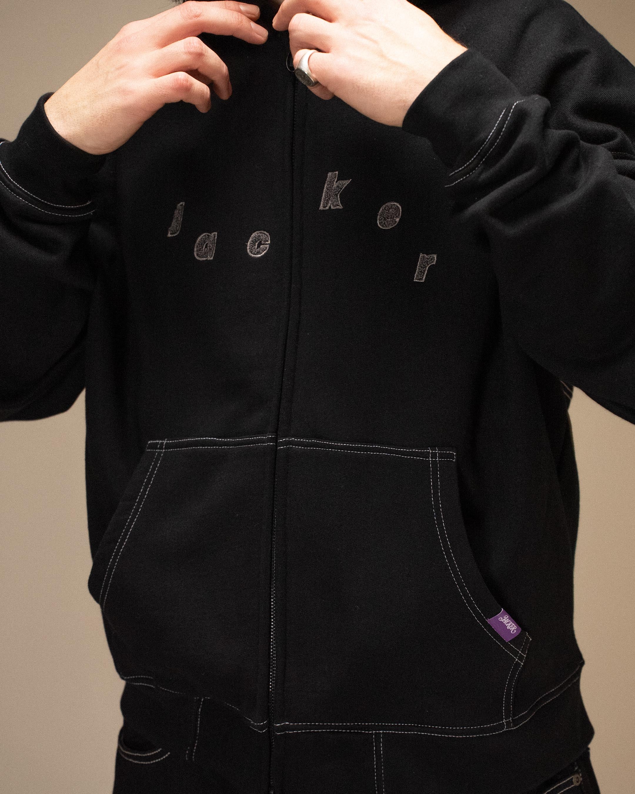 MIRROR MAZE HOODIE ZIP - BLACK - Image 5