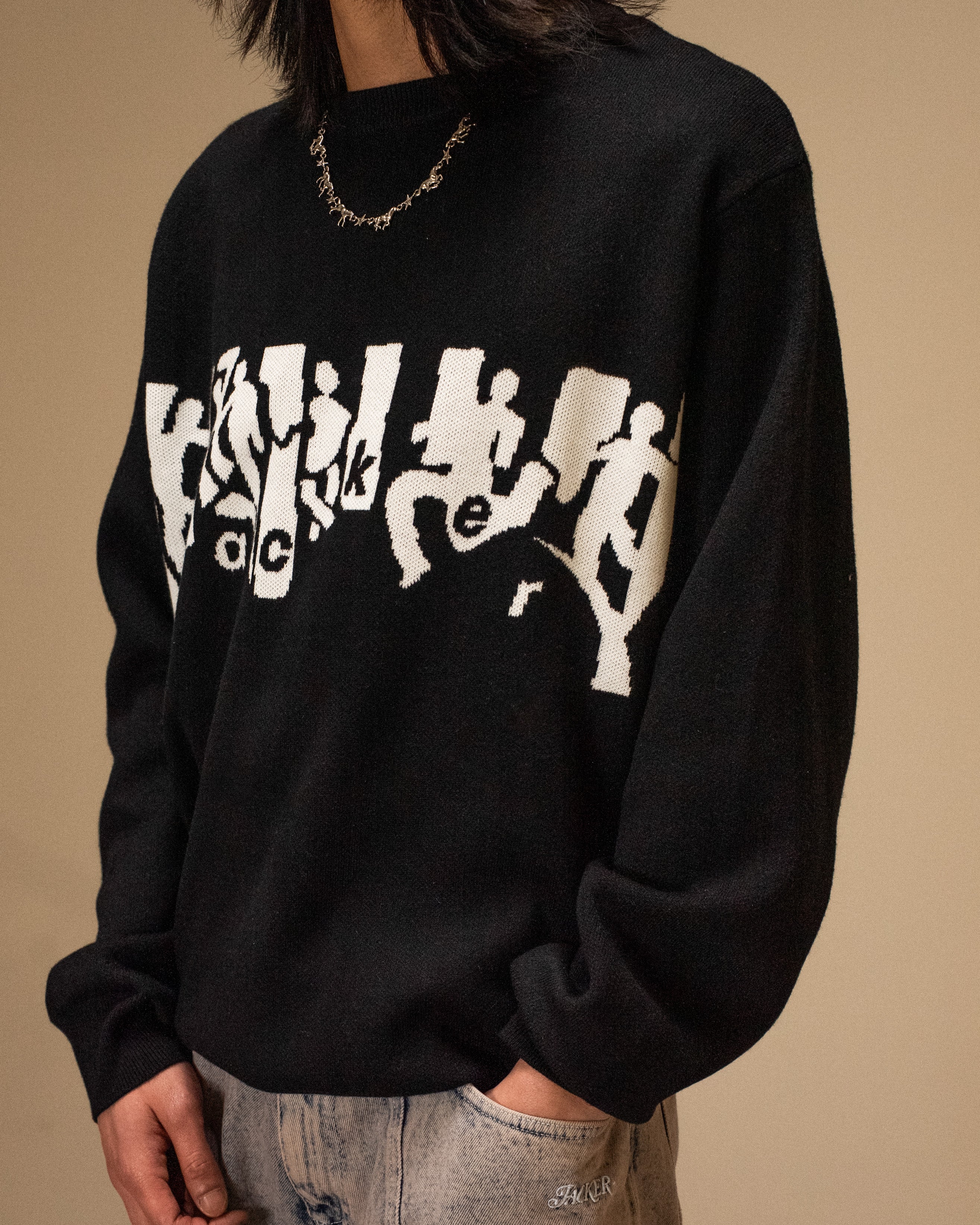 MIRROR MAZE SWEATER - BLACK - Image 4