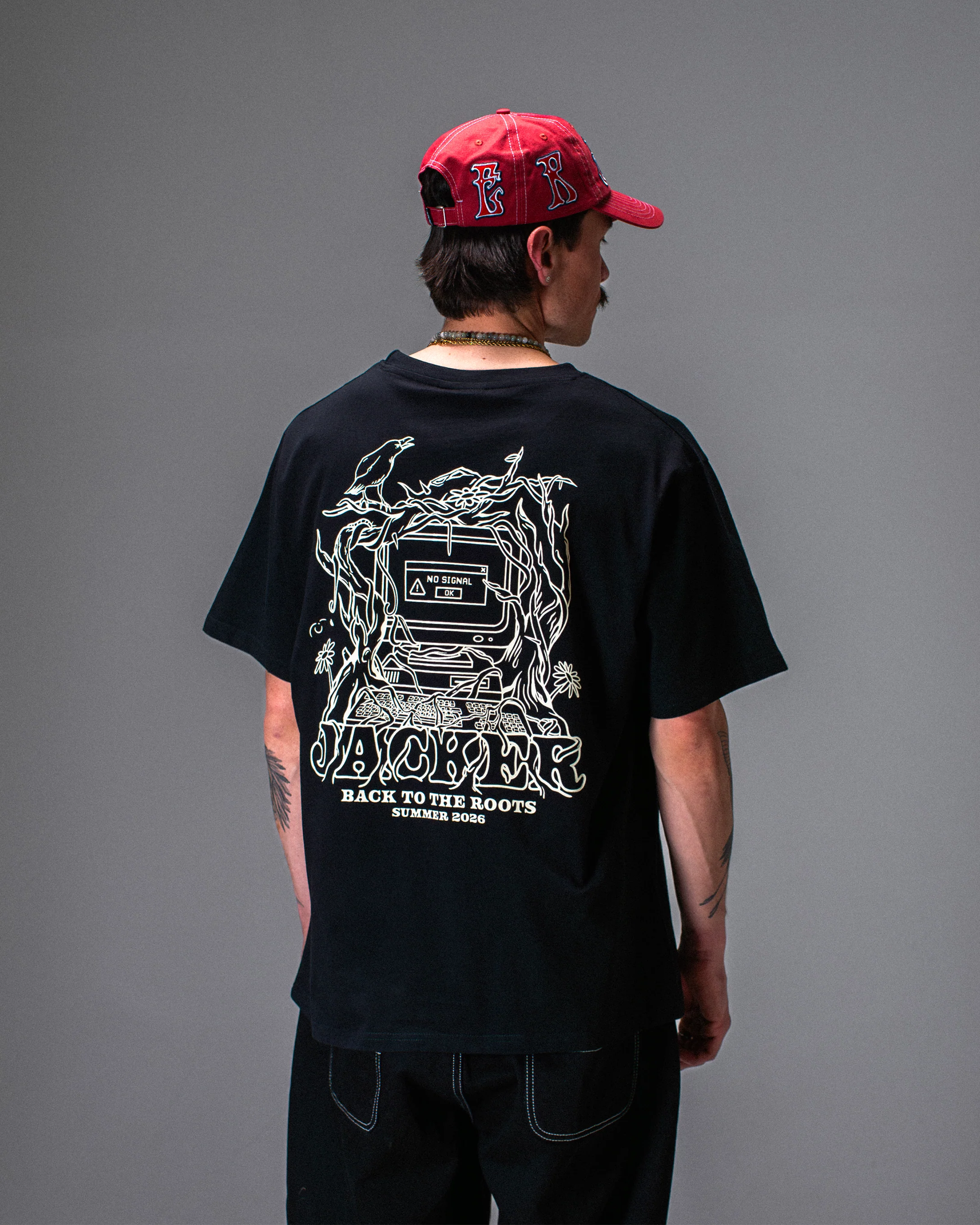 NO SIGNAL T-SHIRT BLACK - Image 2