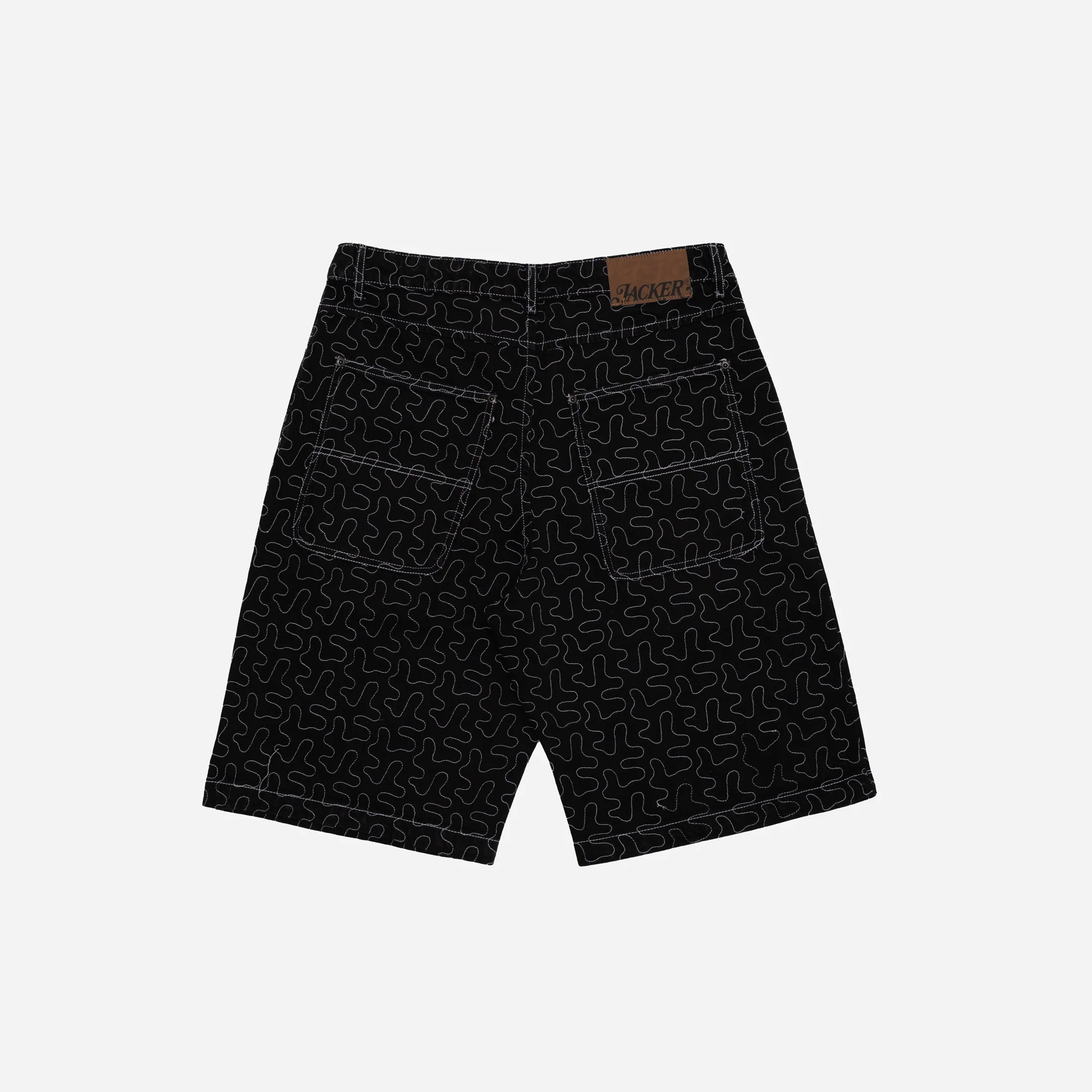 ONELINE DENIM BAGGY SHORT - BLACK - Image 3