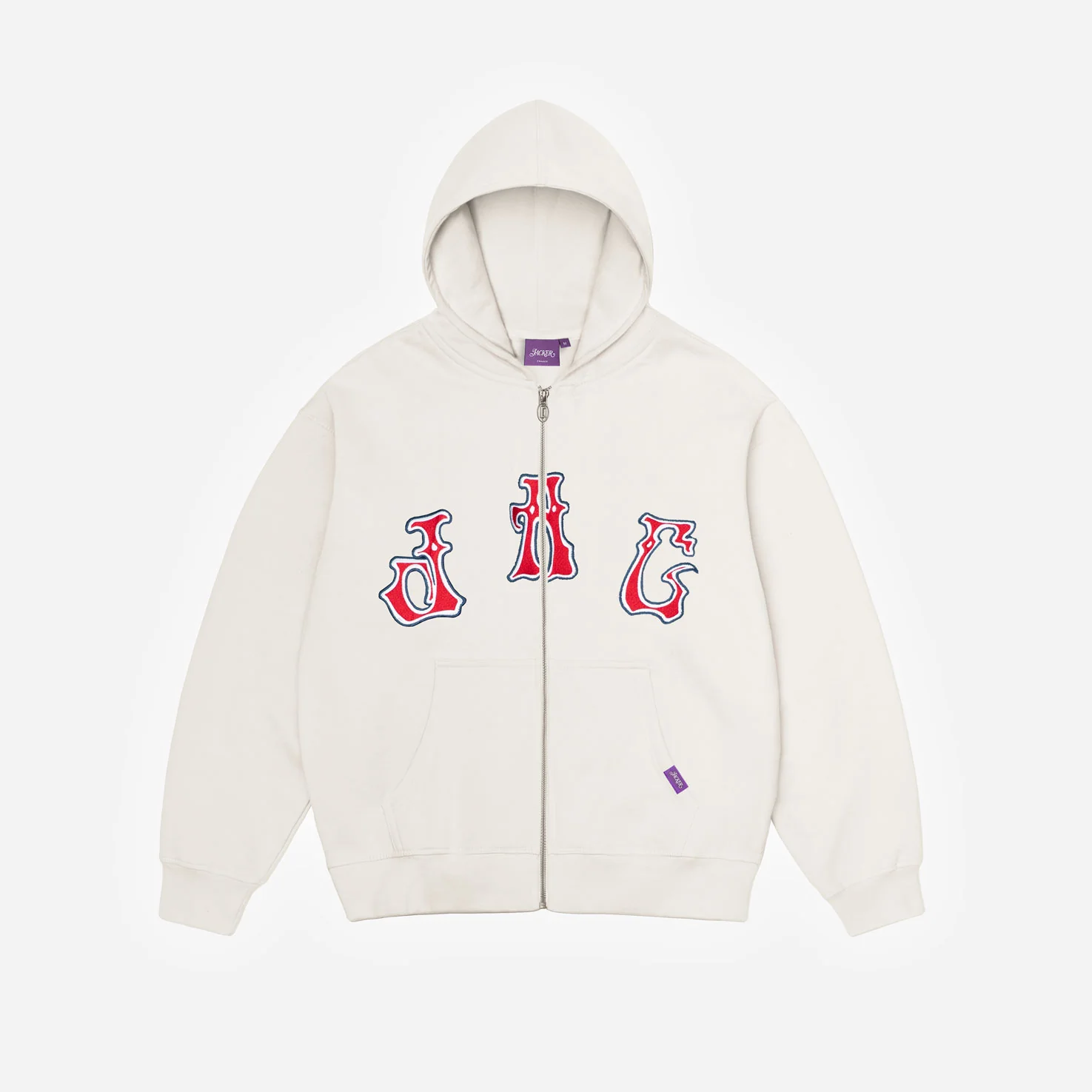 PALS FONT HOODIE ZIP WHITE