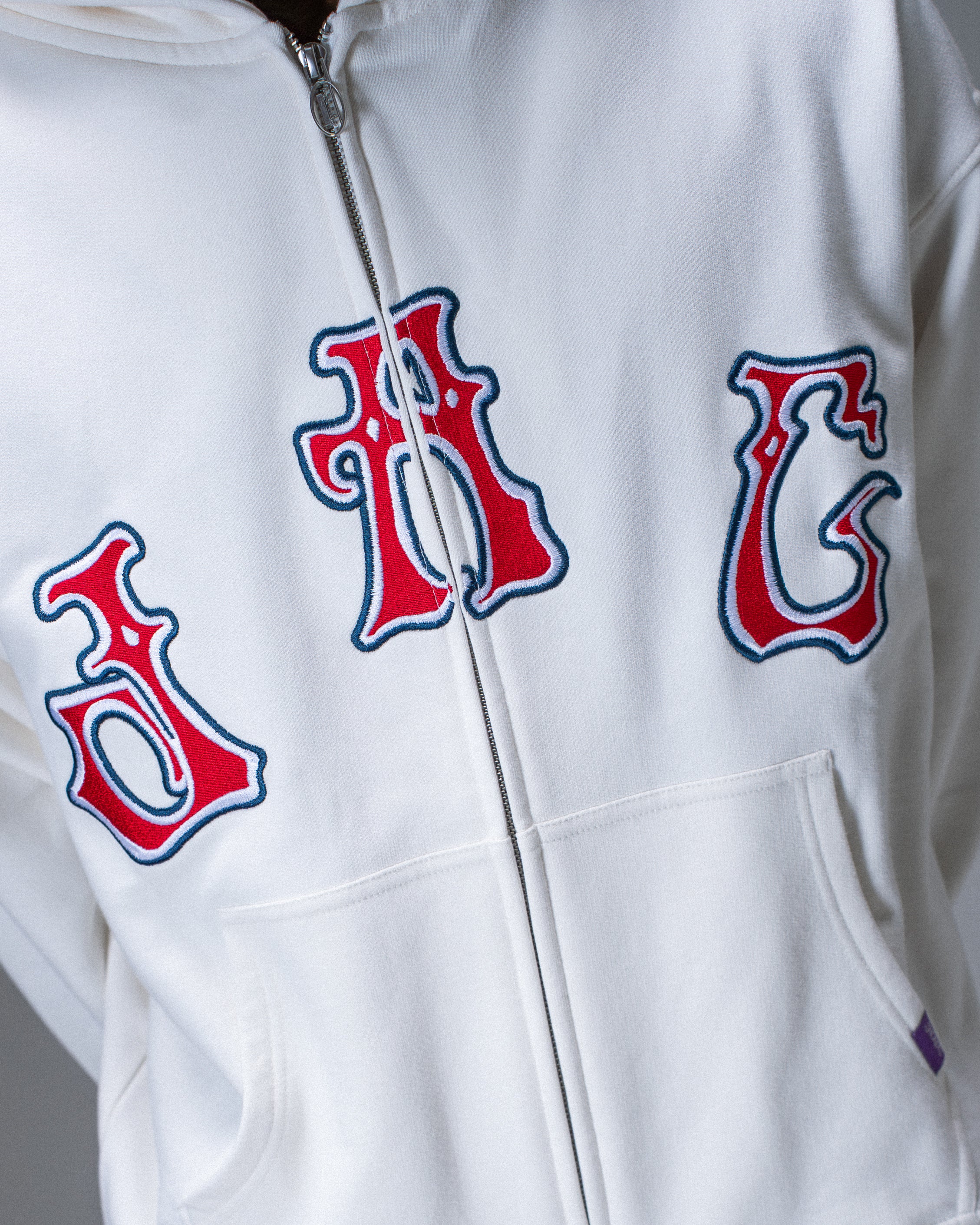PALS FONT HOODIE ZIP WHITE - Image 7