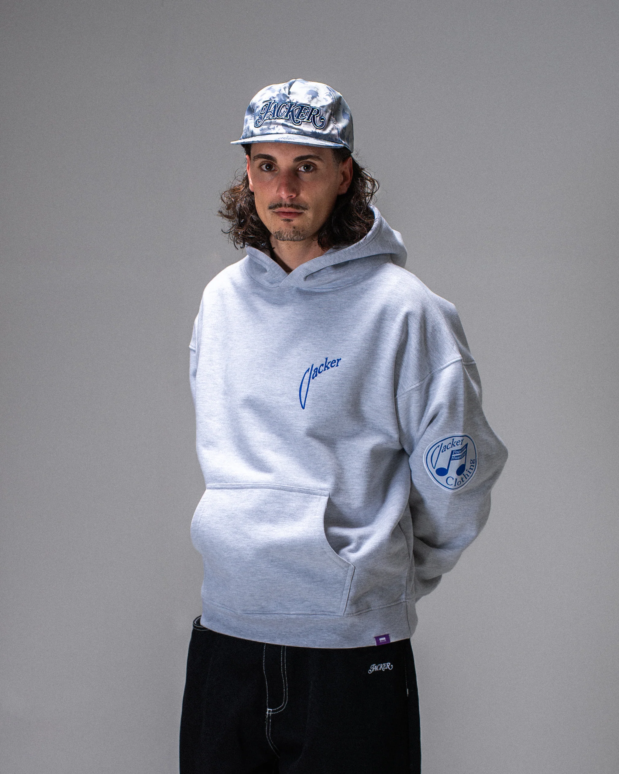 RECORDS HOODIE HEATHER GREY - Image 2