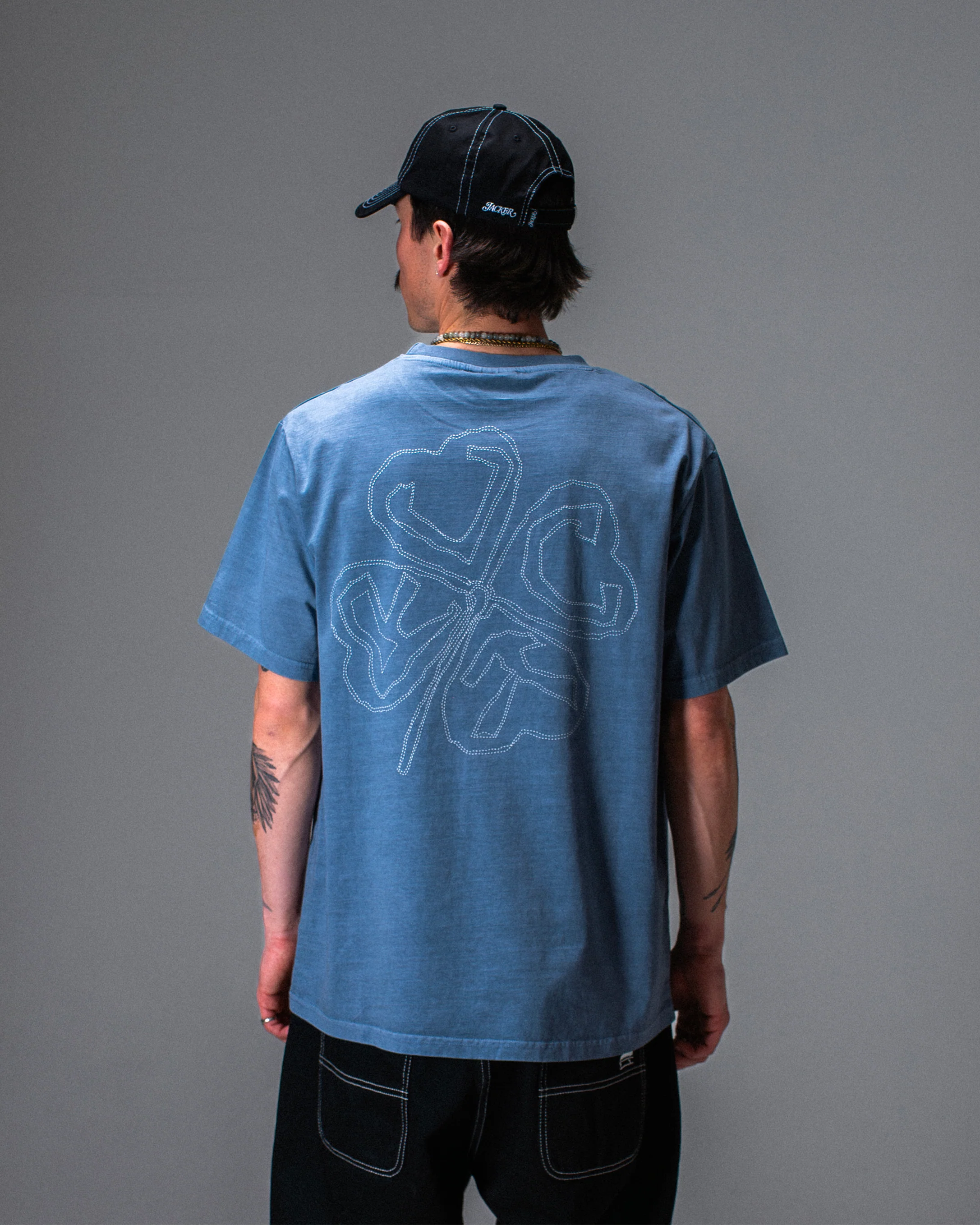 RED CLOVER T-SHIRT BLUE - Image 2