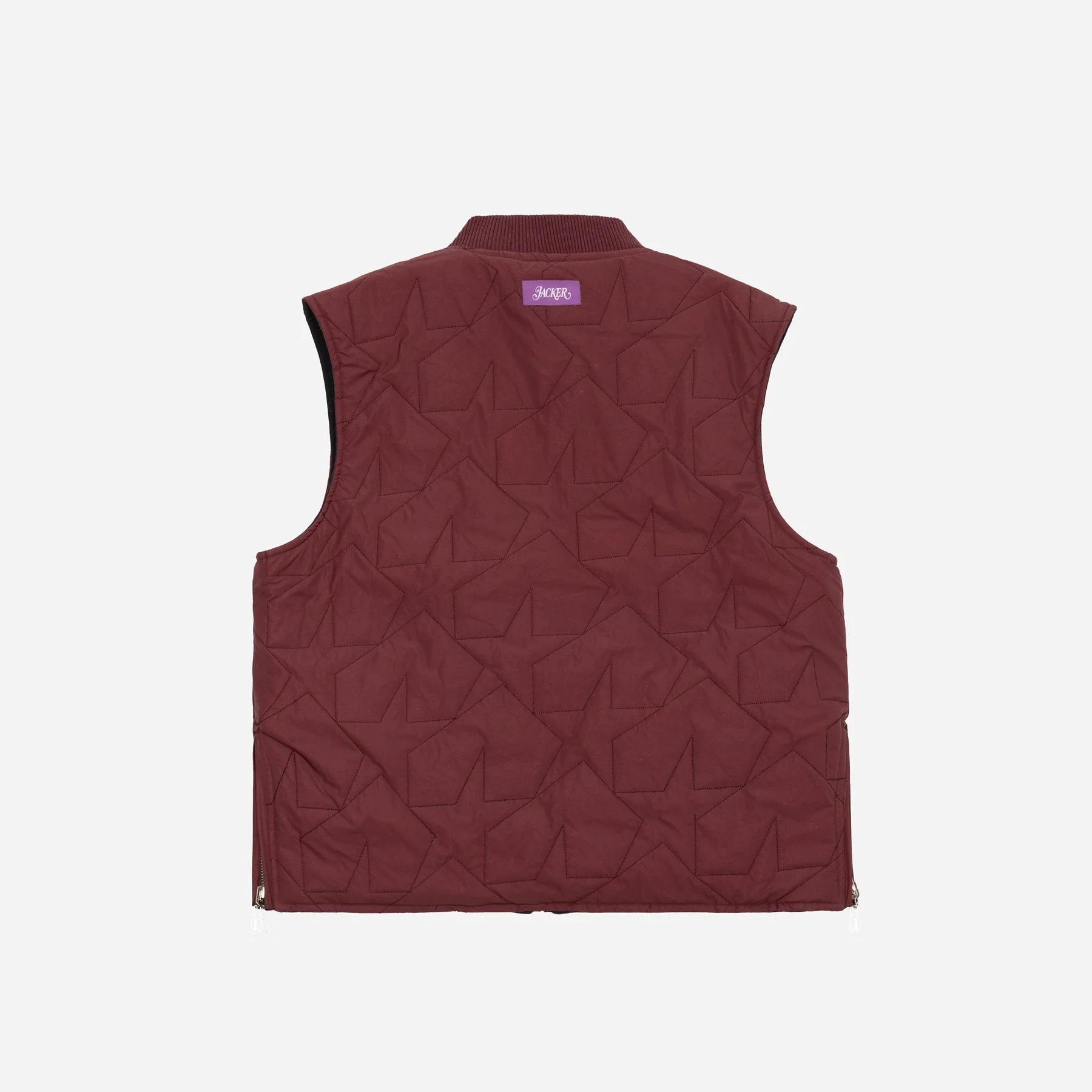 REVERSIBLE SLEEVELESS JACKET - NAVY & RED - Image 3