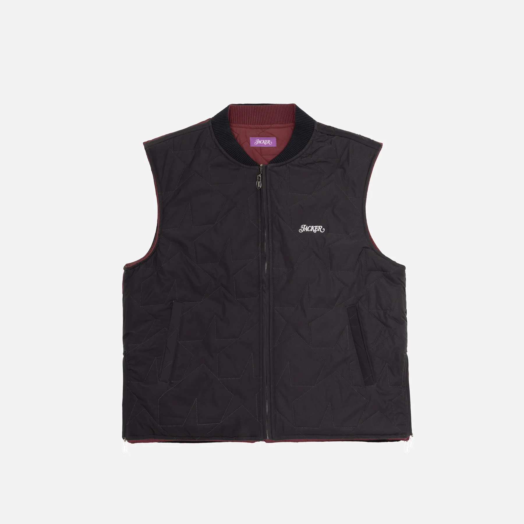 REVERSIBLE SLEEVELESS JACKET - NAVY & RED - Image 8