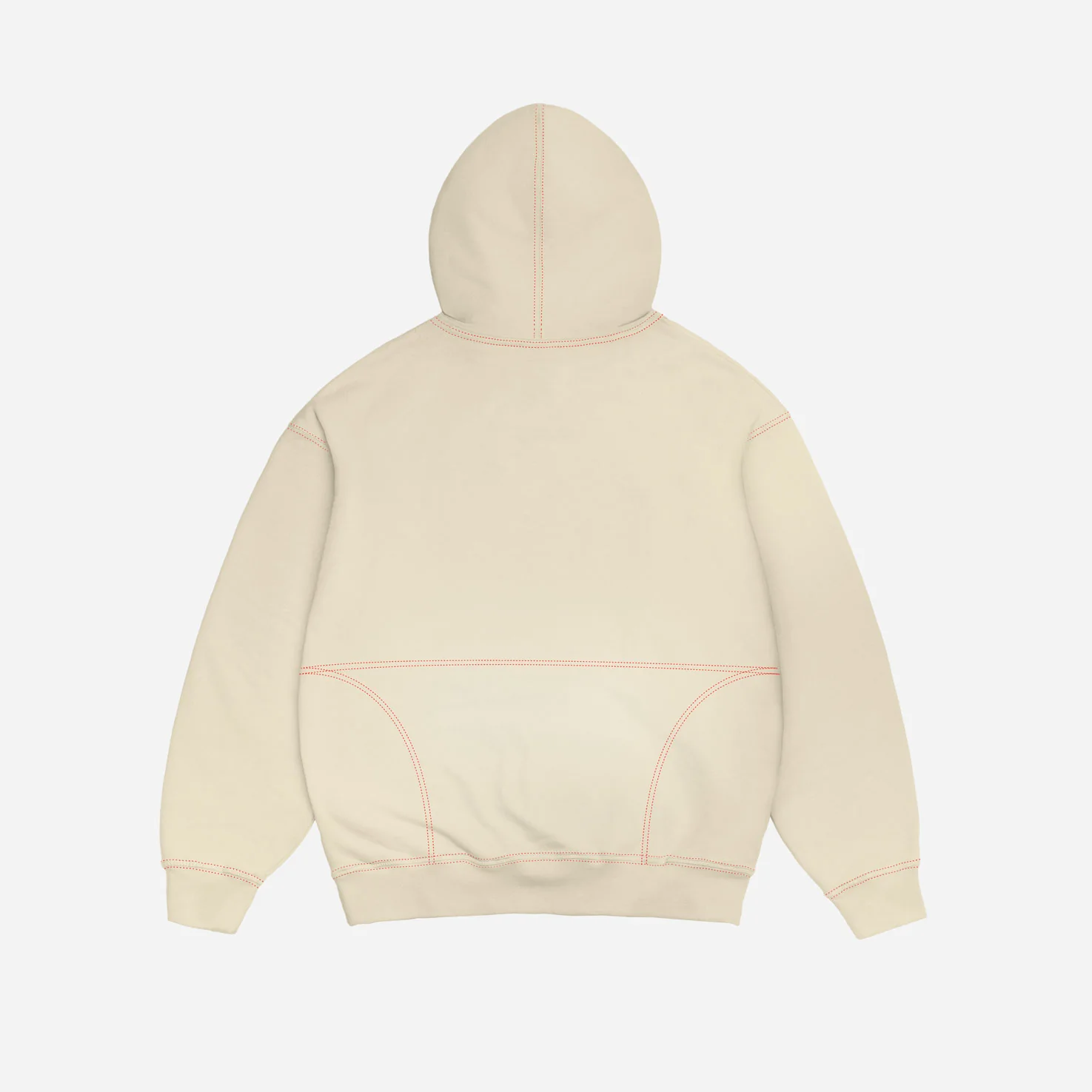 ROUGH GARMENT DYED PREMIUM HOODIE ZIP - BEIGE - Image 3