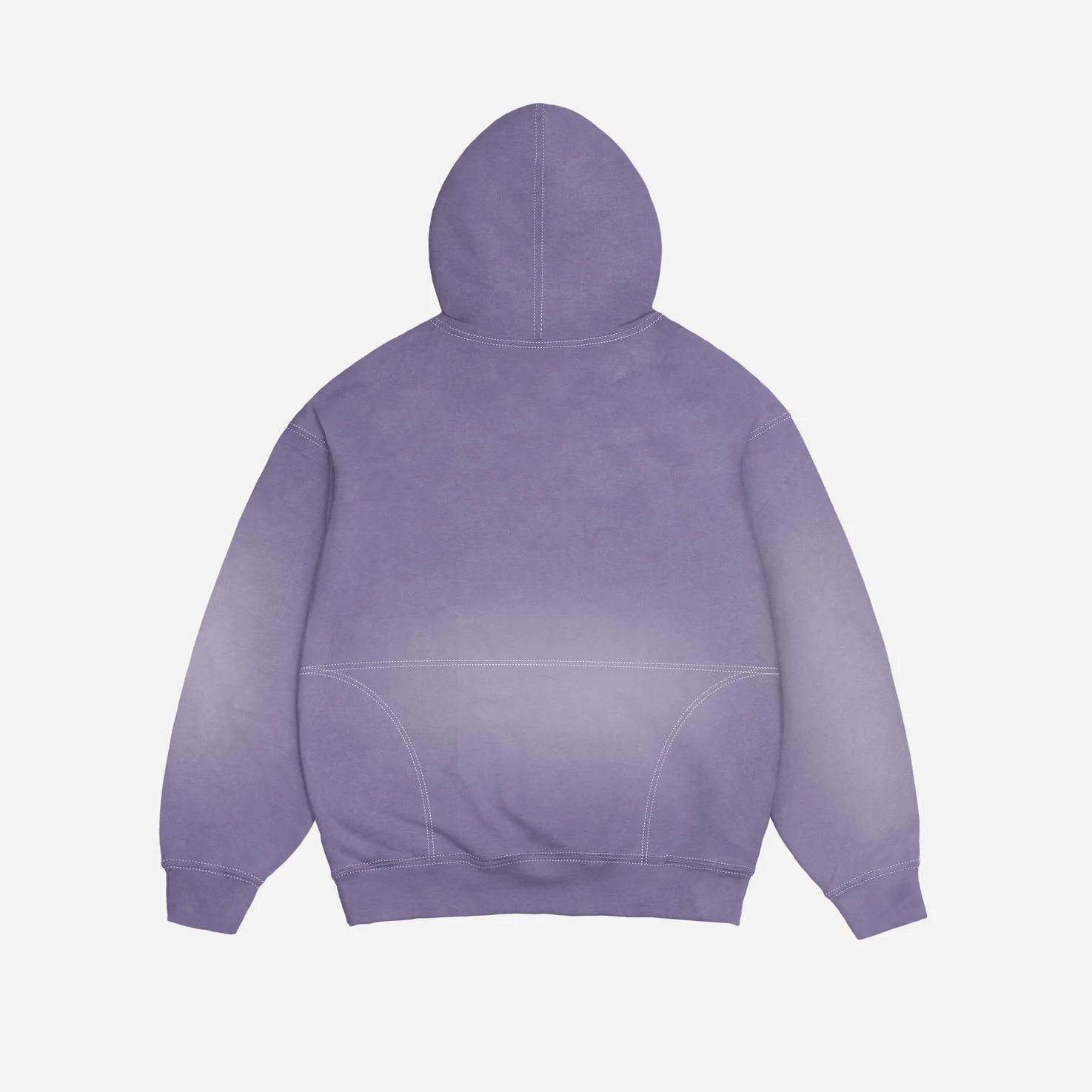 ROUGH GARMENT DYED PREMIUM HOODIE ZIP - BLUE - Image 3
