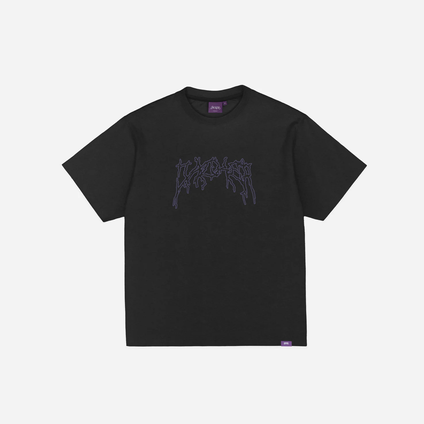 SKELETON GARMENT DYED T-SHIRT CROP - BLACK - Image 3
