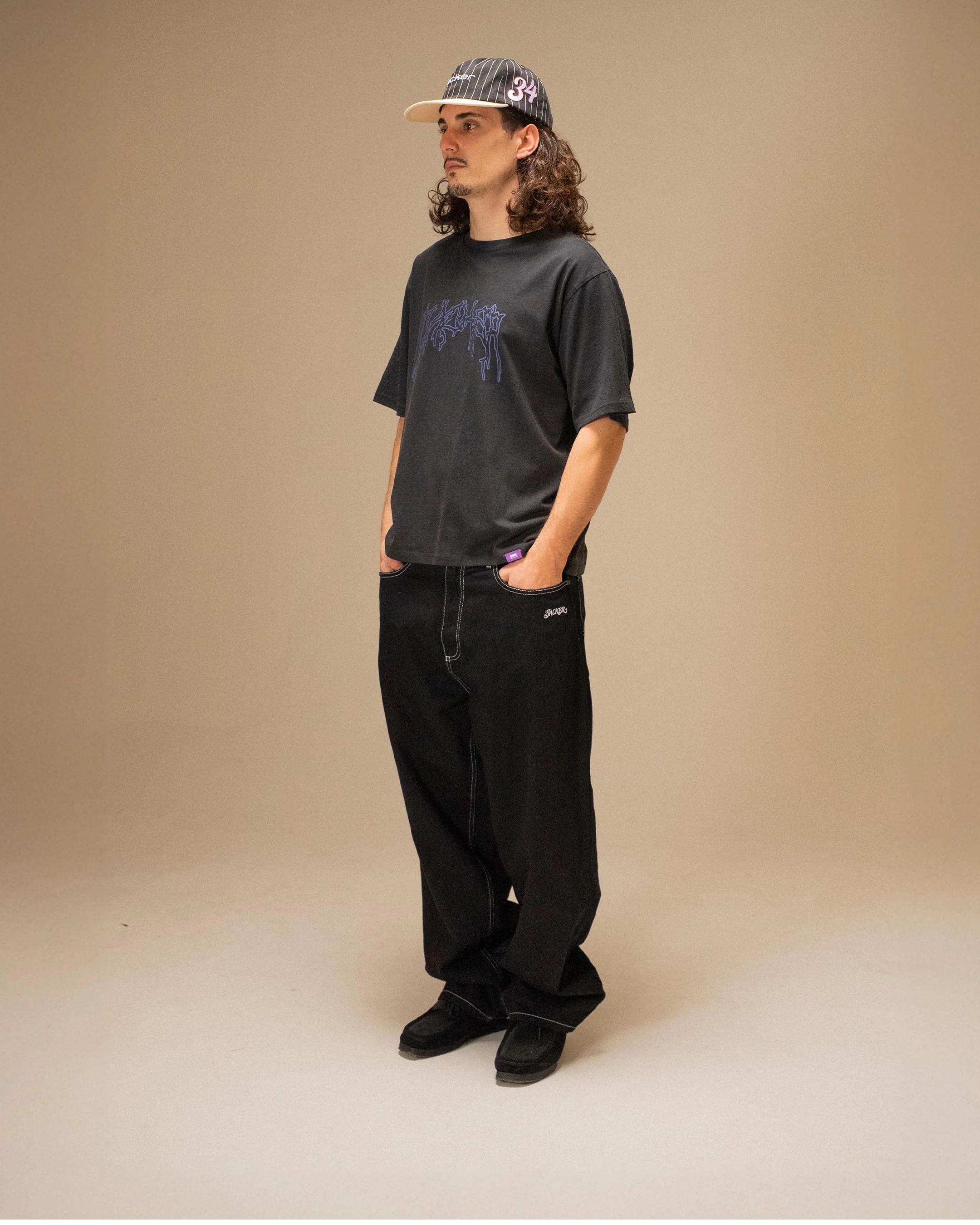 SKELETON GARMENT DYED T-SHIRT CROP - BLACK - Image 6