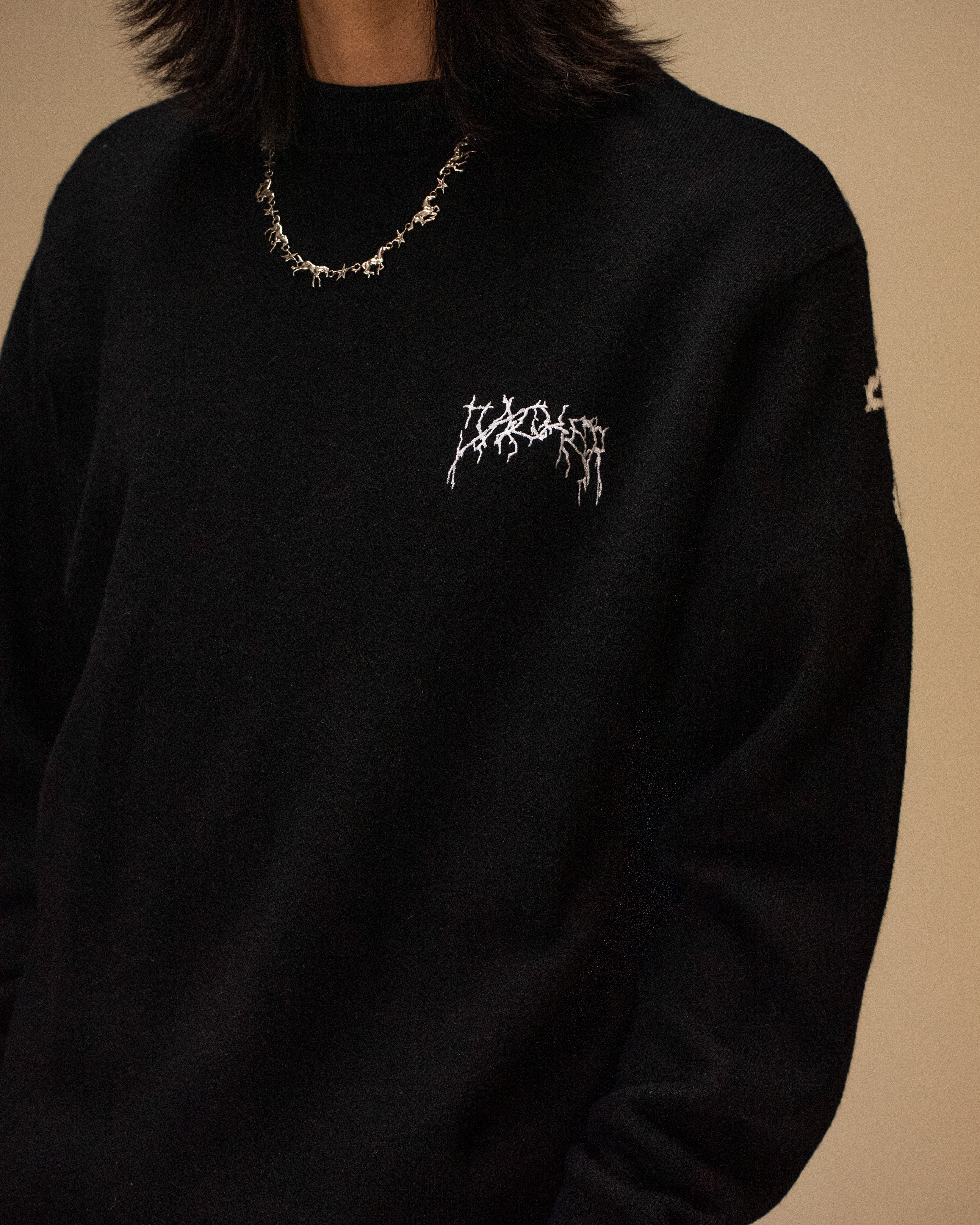 SKELETON SWEATER - BLACK - Image 6