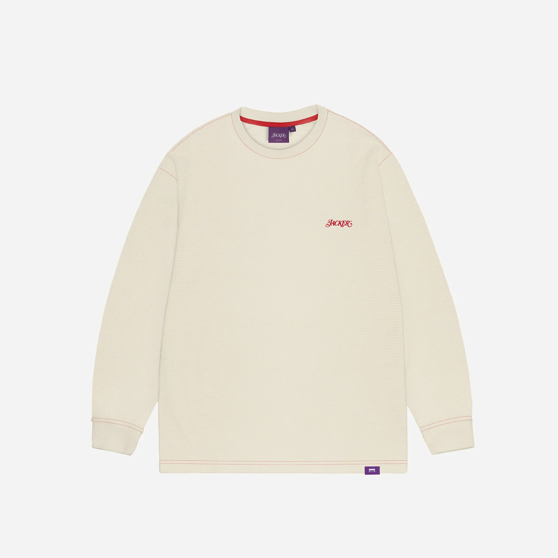 STAMP WAFFLE LONG SLEEVES - BEIGE - Image 3