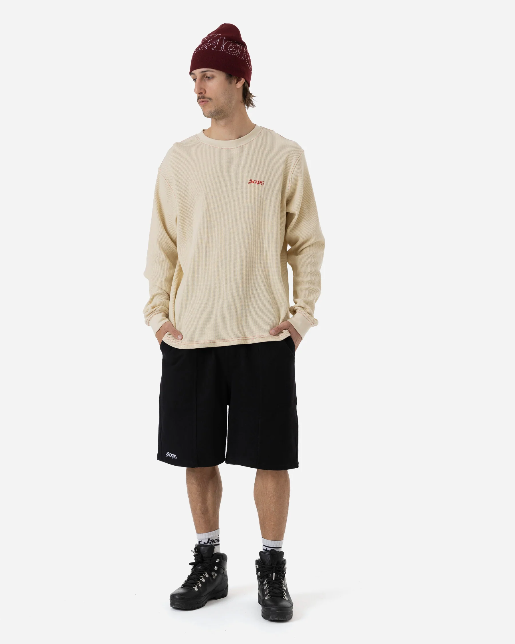 STAMP WAFFLE LONG SLEEVES - BEIGE - Image 5