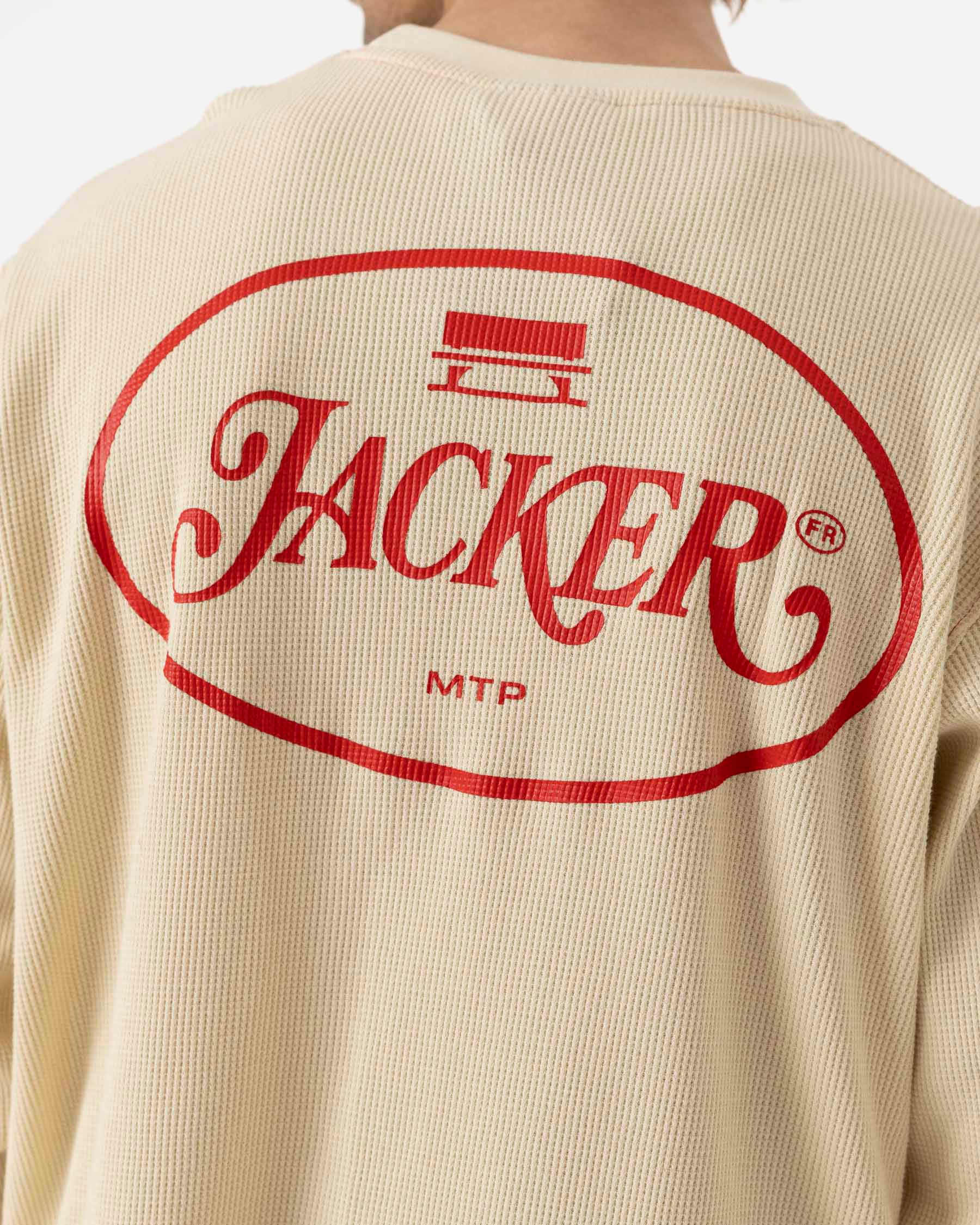 STAMP WAFFLE LONG SLEEVES - BEIGE - Image 8