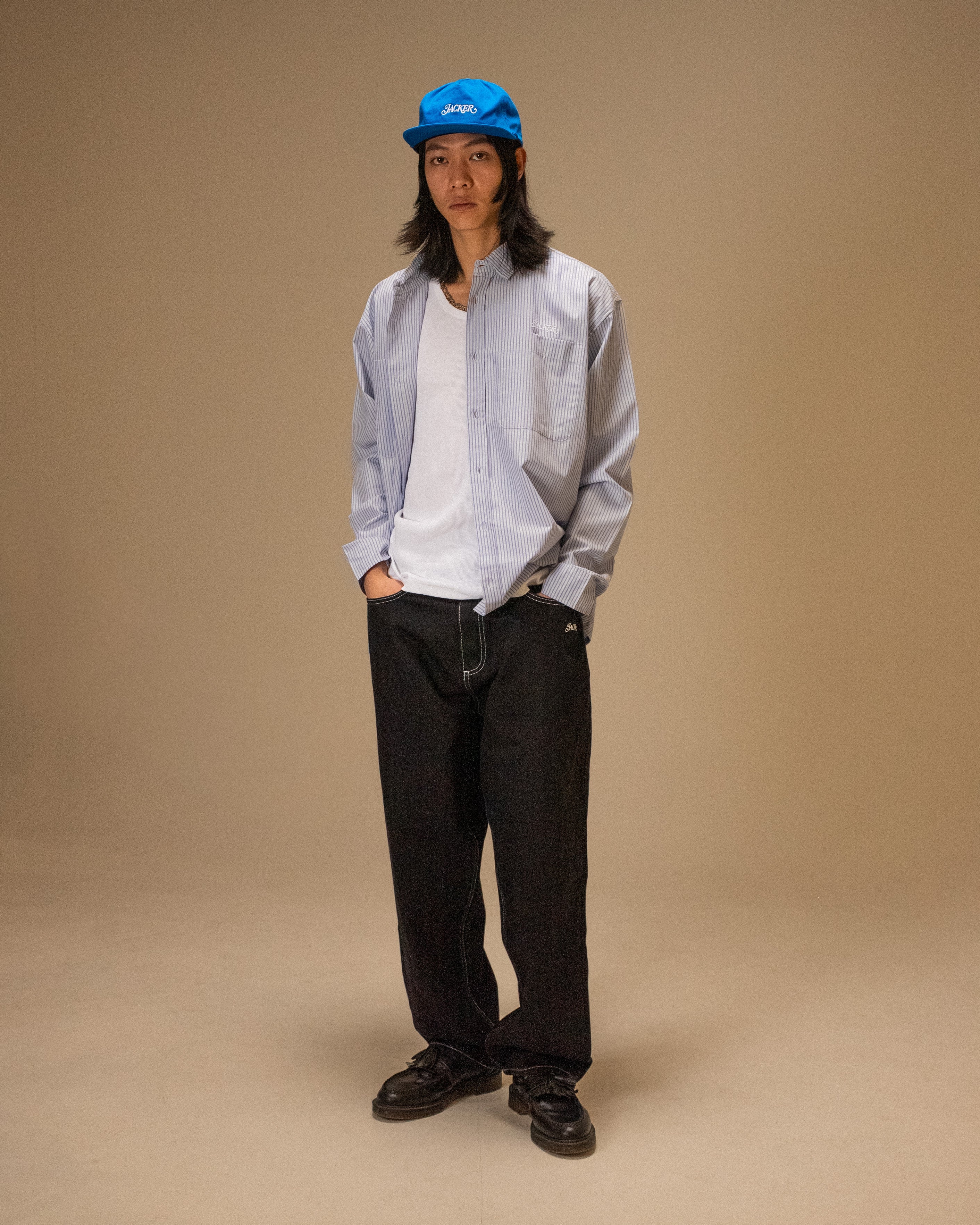STRIPE L/S SHIRT - BLUE - Image 7