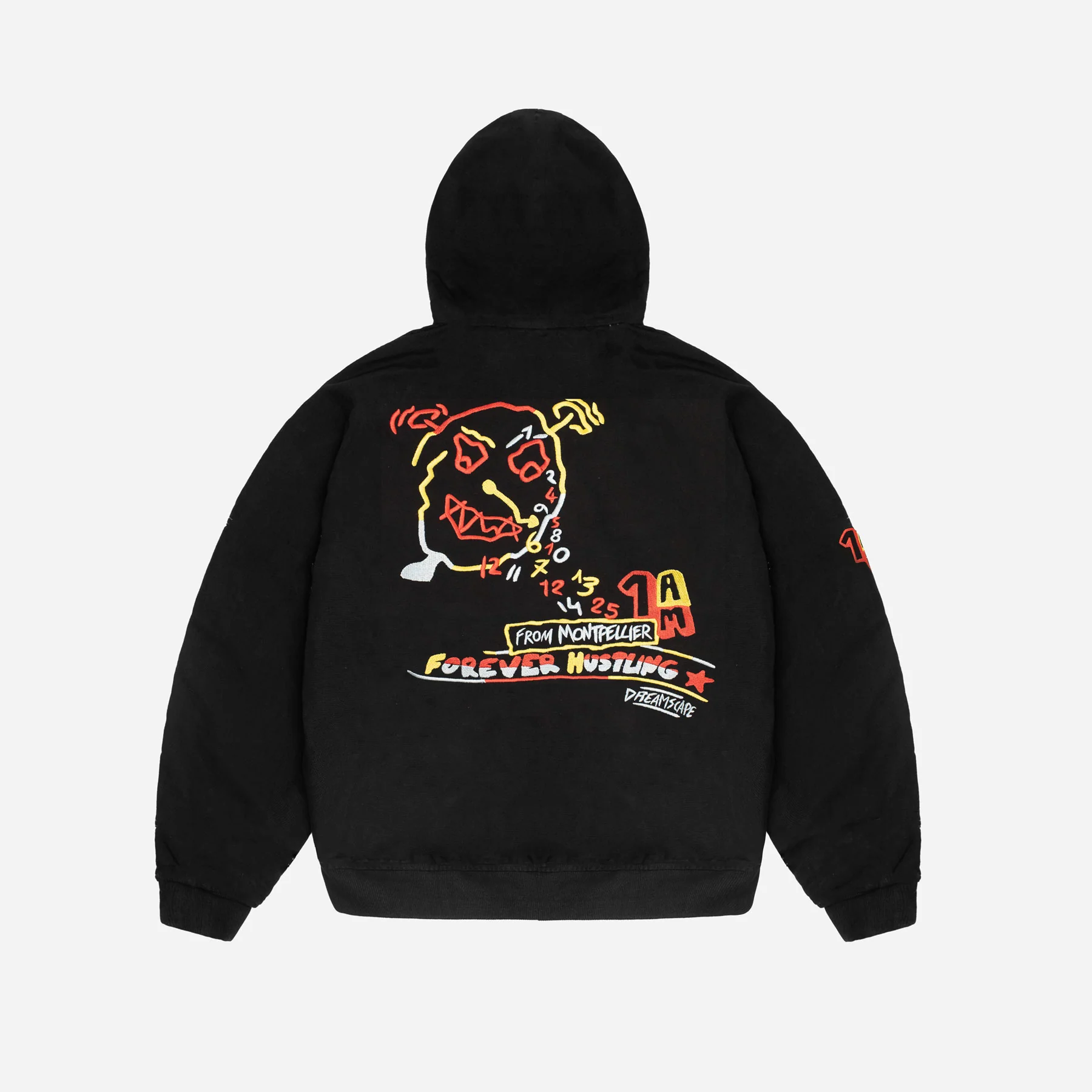WAKE UP ! HOODED BOMBER - BLACK - Image 3