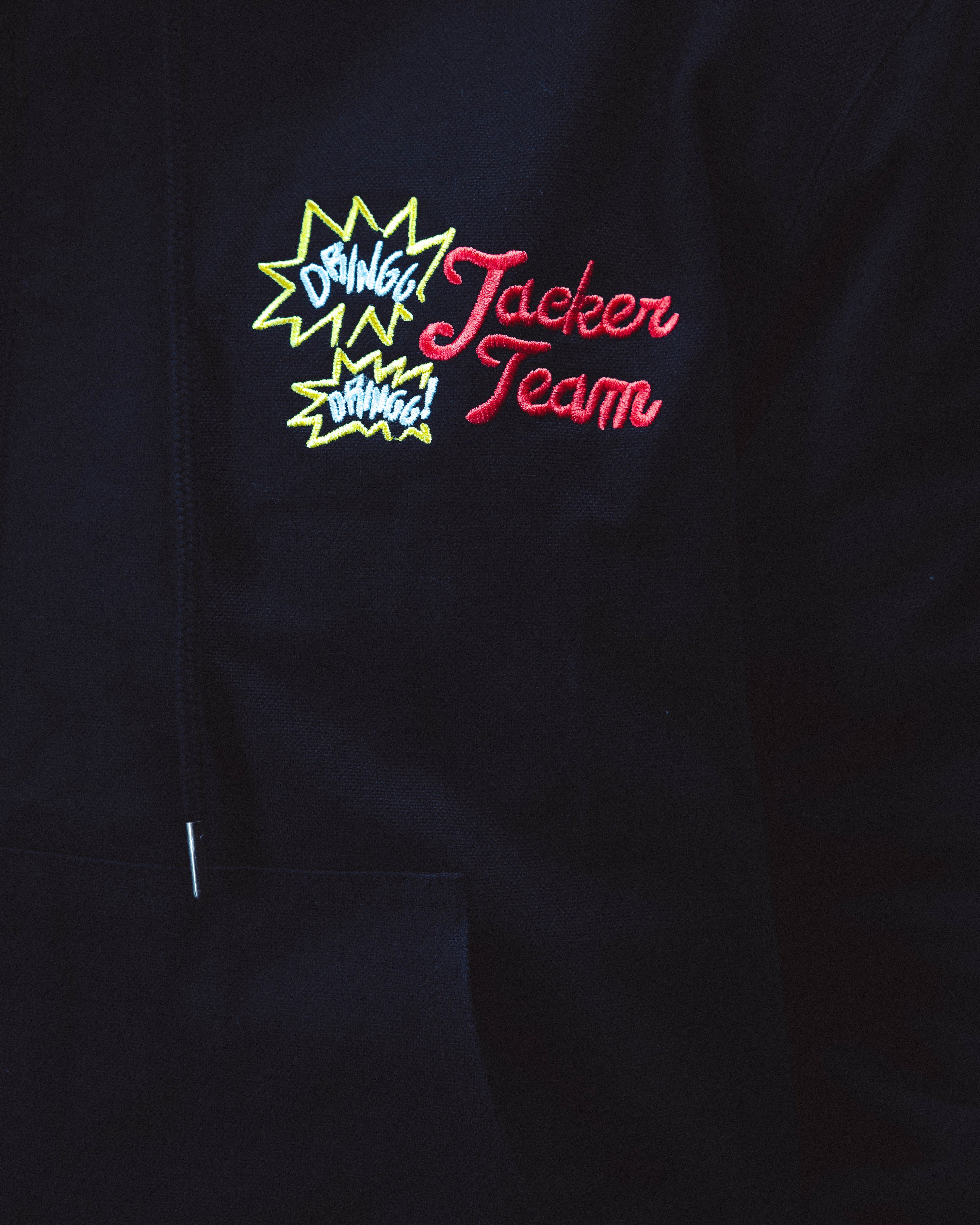 WAKE UP ! HOODED BOMBER - BLACK - Image 5